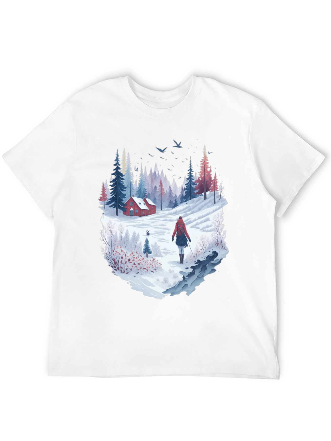 Black Winter Cabin T-Shirt view 12