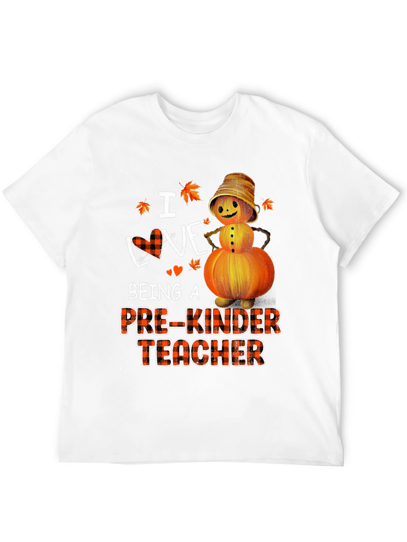 Black Pre-Kinder Teacher Fall Pumpkin T-Shirt view 12