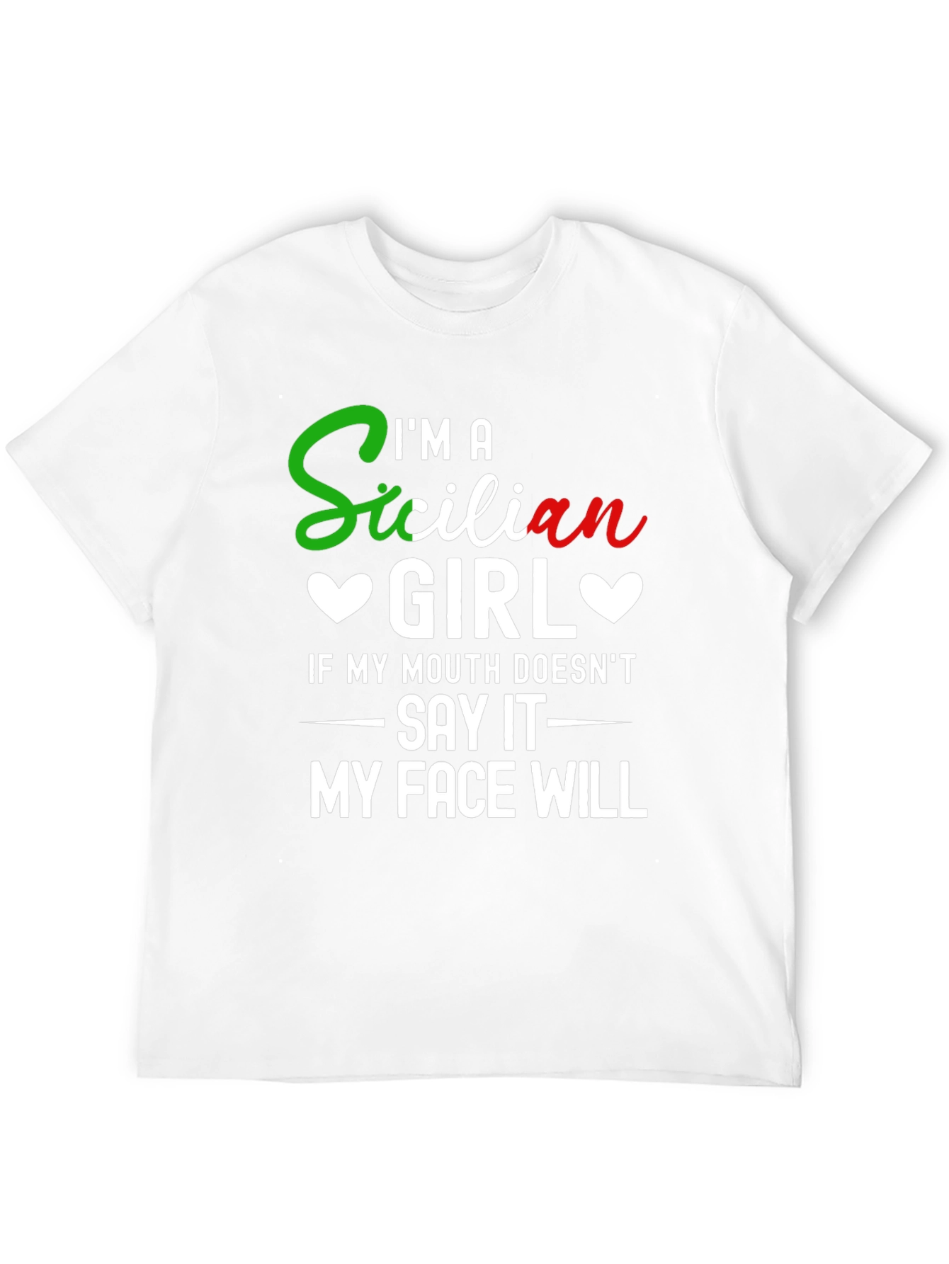 Black I'm a Sicilian Girl Funny T-Shirt view 12