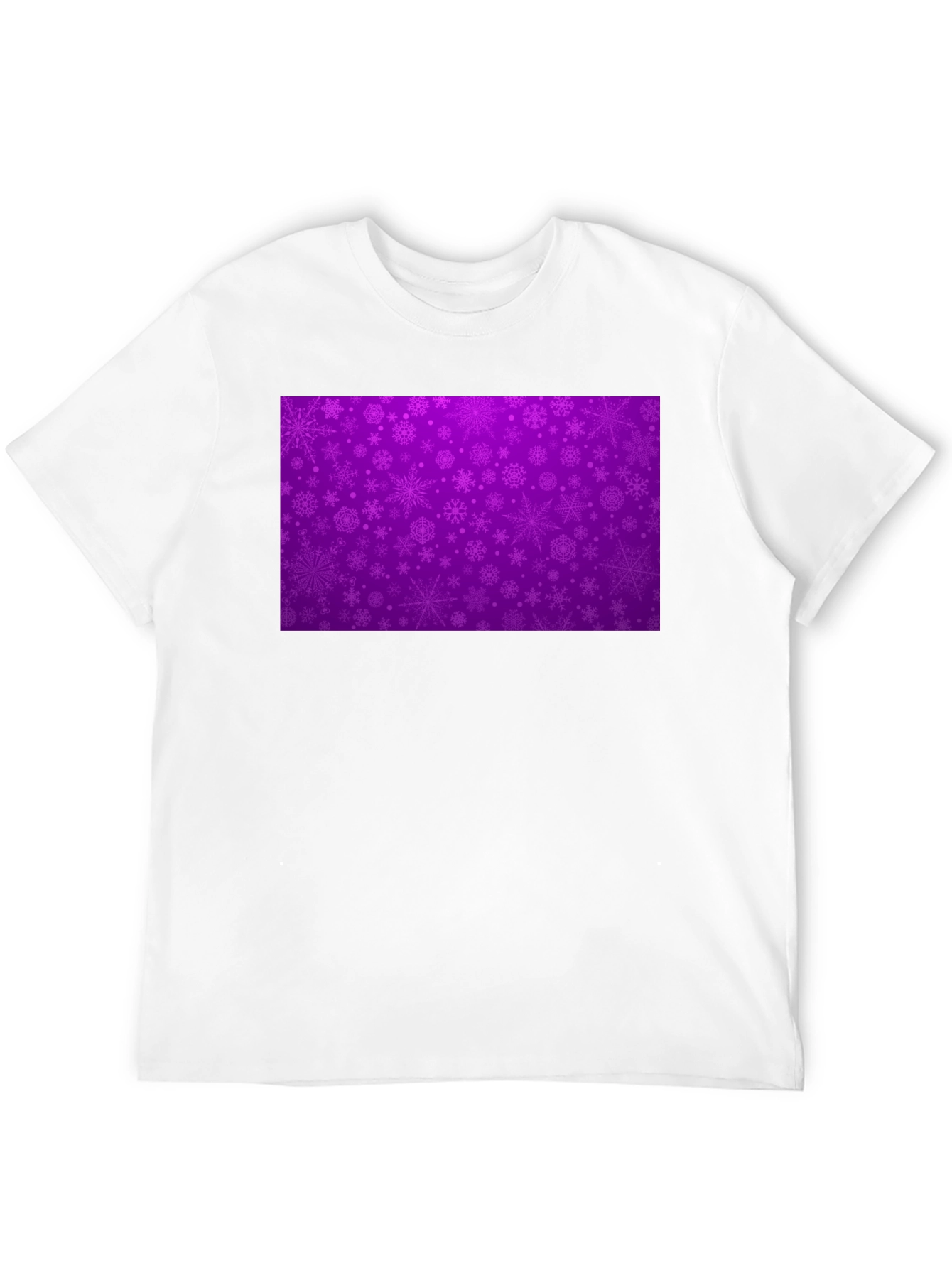 Black Purple Snowflake Pattern T-Shirt view 12