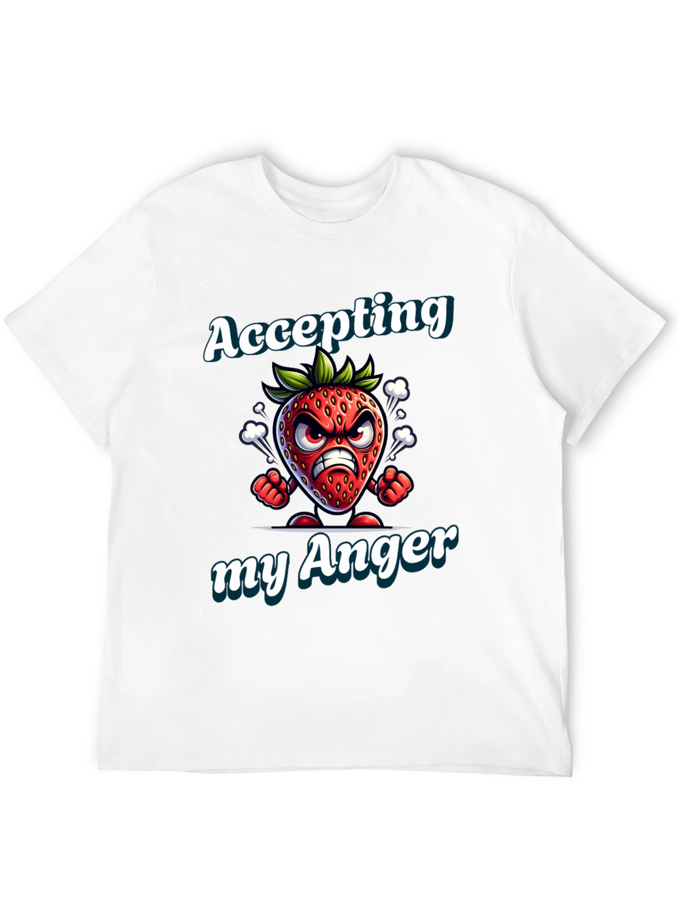 Black Accepting My Anger Strawberry Graphic T-Shirt view 12