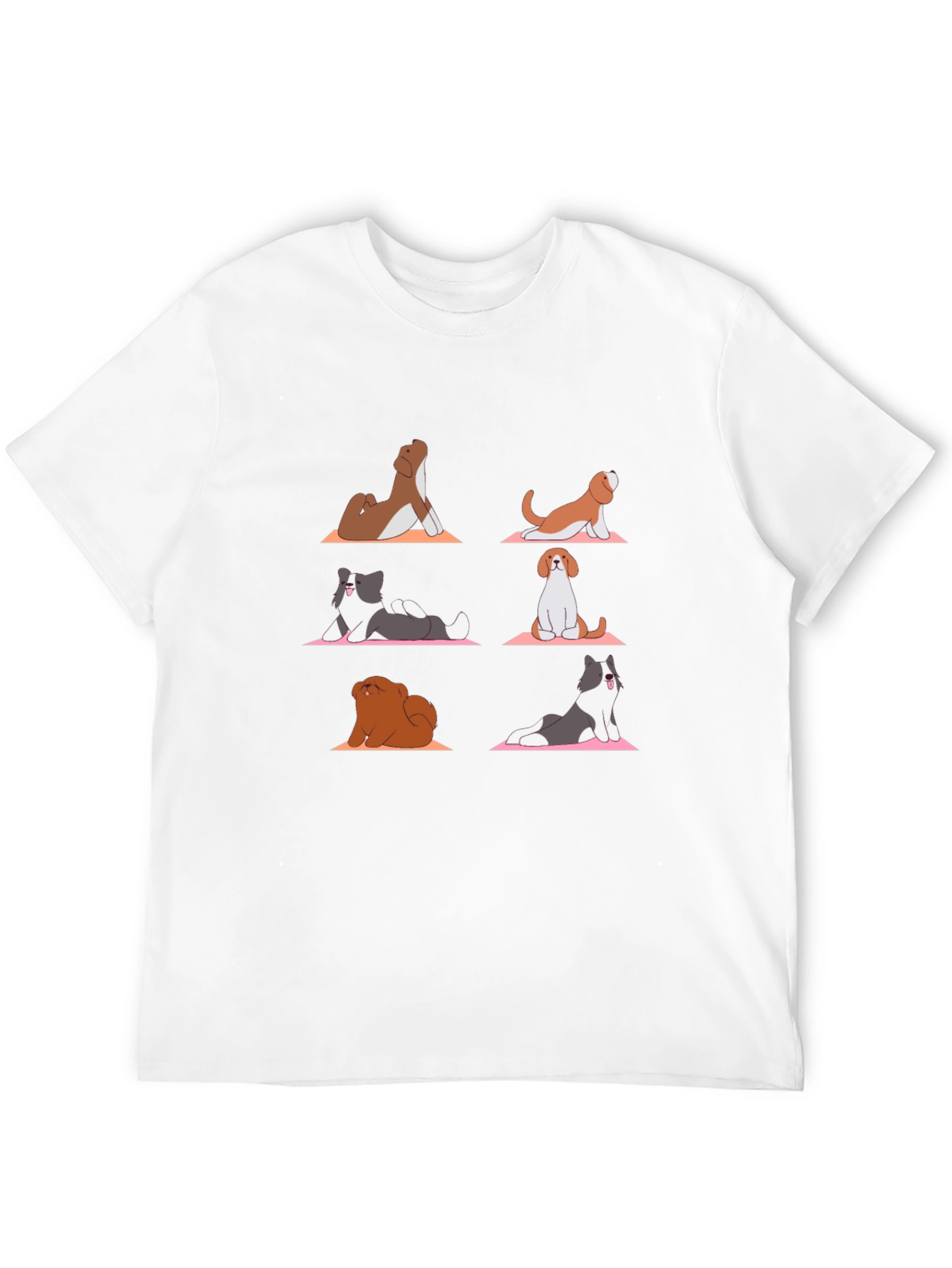 Black Yoga Dog T-Shirt: Funny Cartoon Graphic Tee view 12