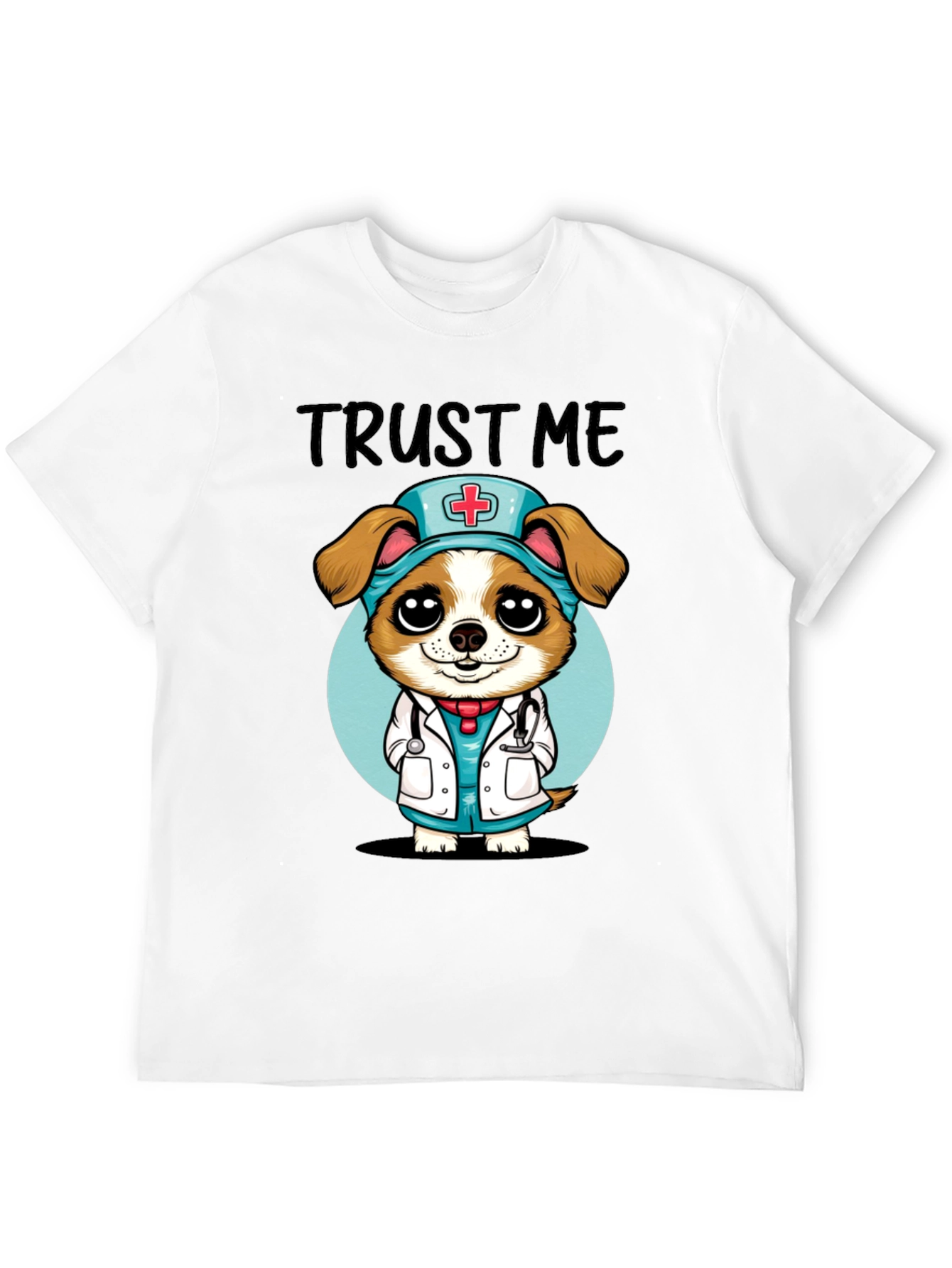 Black Trust Me, I'm a Dog-tor! Novelty T-Shirt view 12