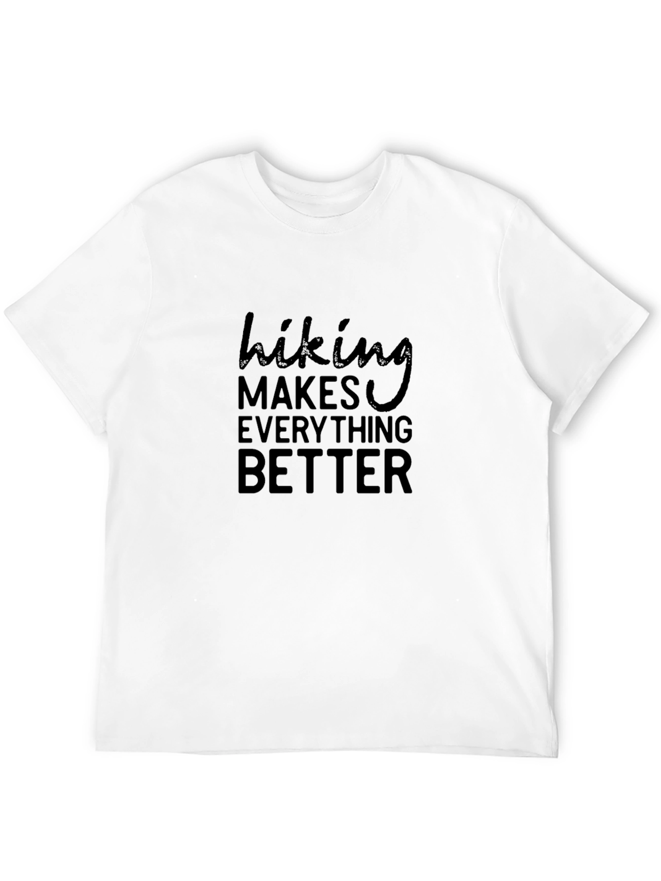 Black Hiking Makes Everything Better - Black T-Shirt view 12