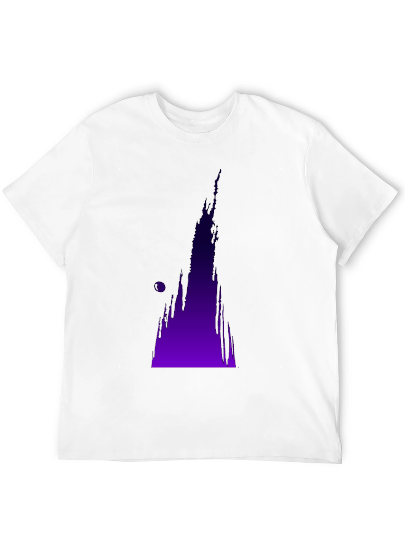 Black Abstract Purple Drip Design Black T-Shirt view 12