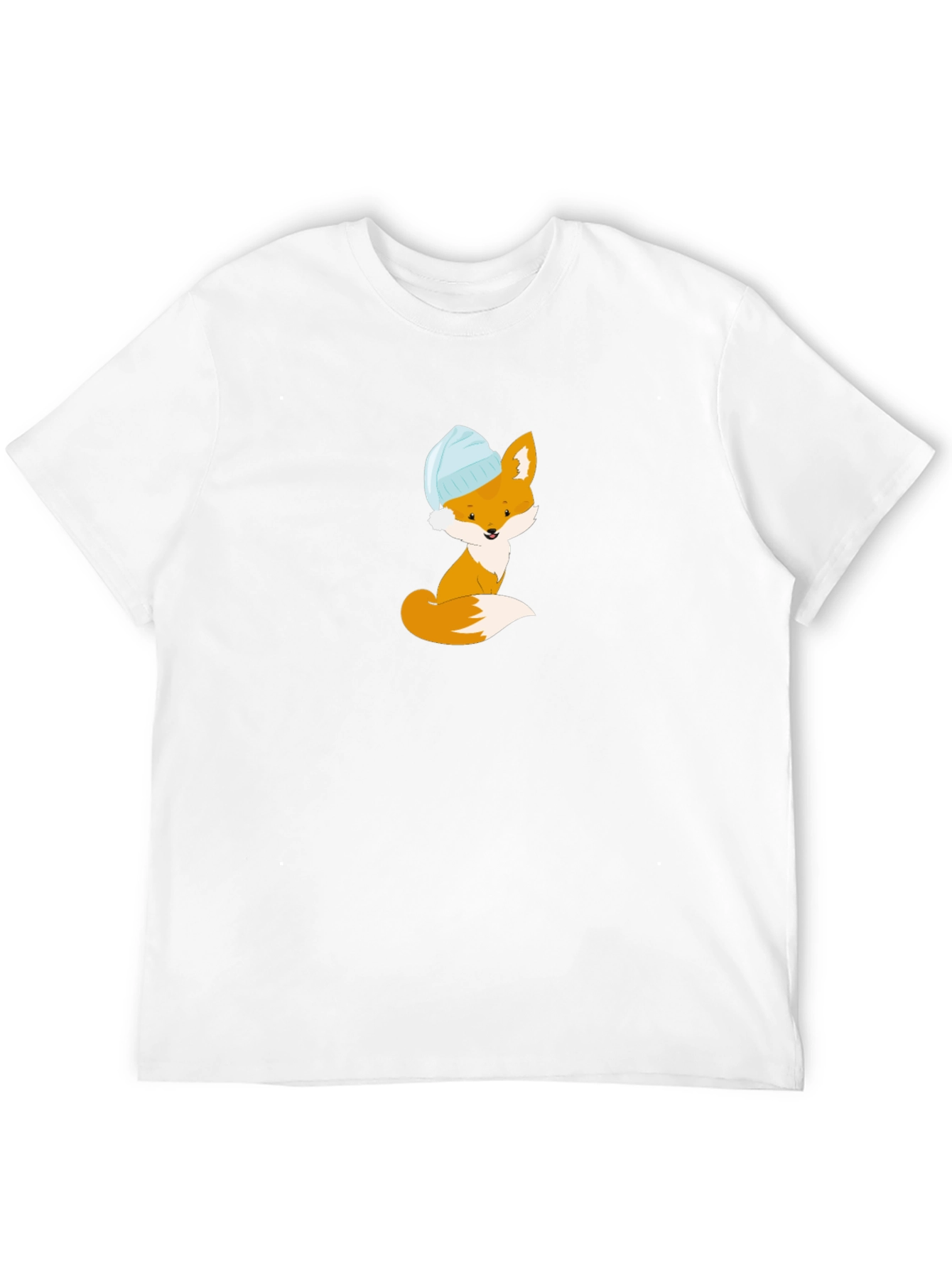 Black Fox with Beanie T-Shirt - Cute Animal Tee view 12