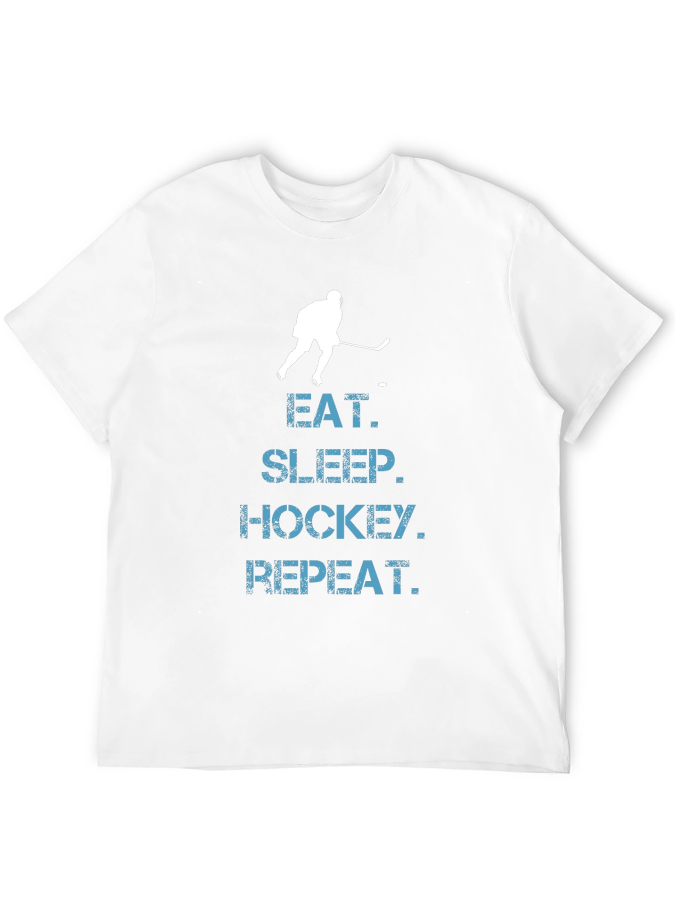 Black Eat Sleep Hockey Repeat T-Shirt - Black Graphic Tee view 12