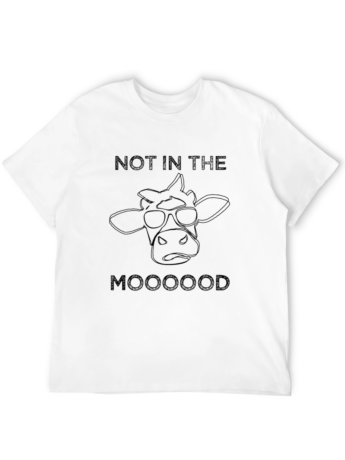 Black Not In The Mooooood Cow Graphic T-Shirt view 12