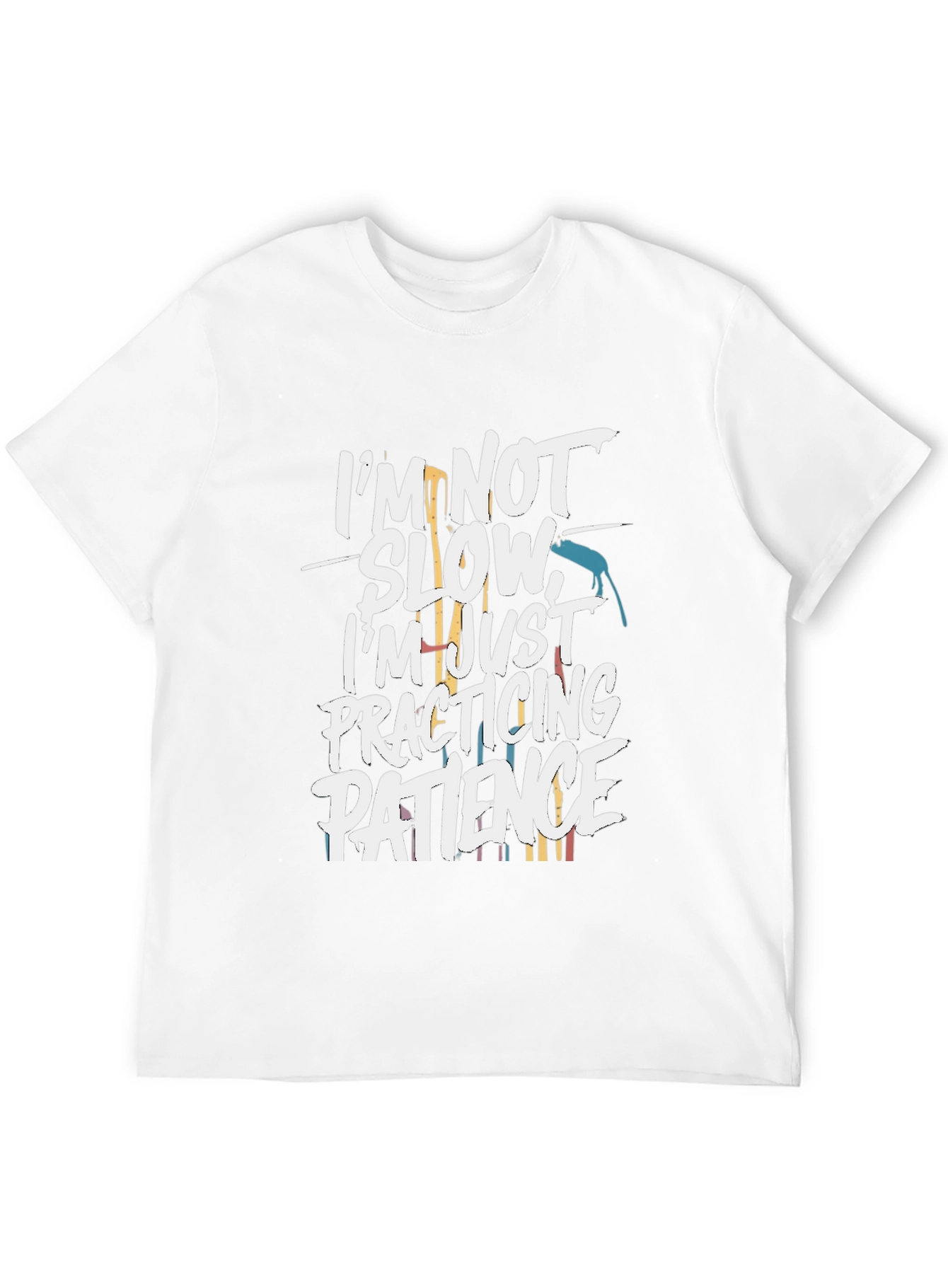 Black Funny Patience T-Shirt for Men view 12