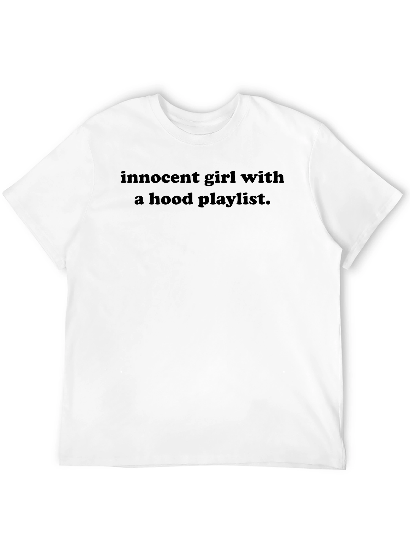 Black Innocent Girl with a Hood Playlist T-Shirt view 12
