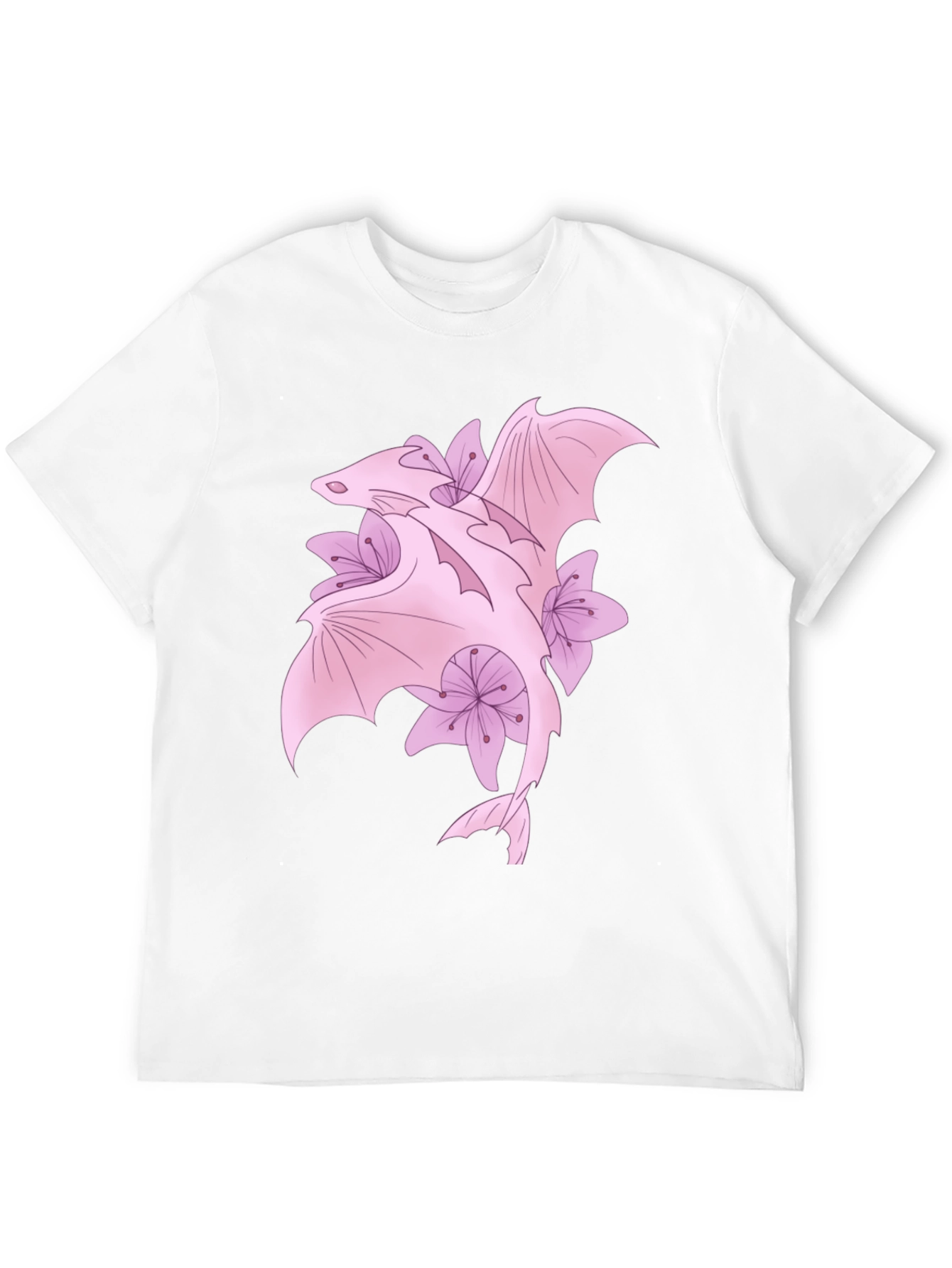 Black Dragon & Floral Graphic Tee view 12