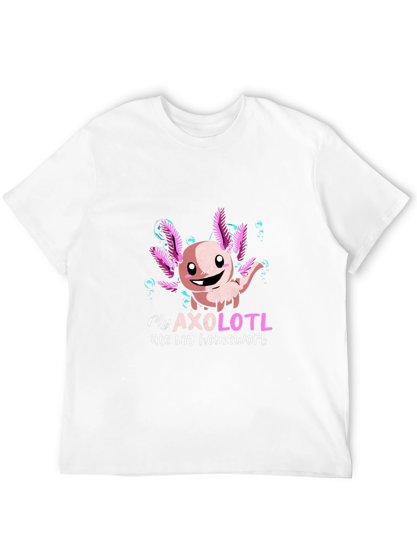 Black My Axolotl Ate My Homework T-Shirt view 12