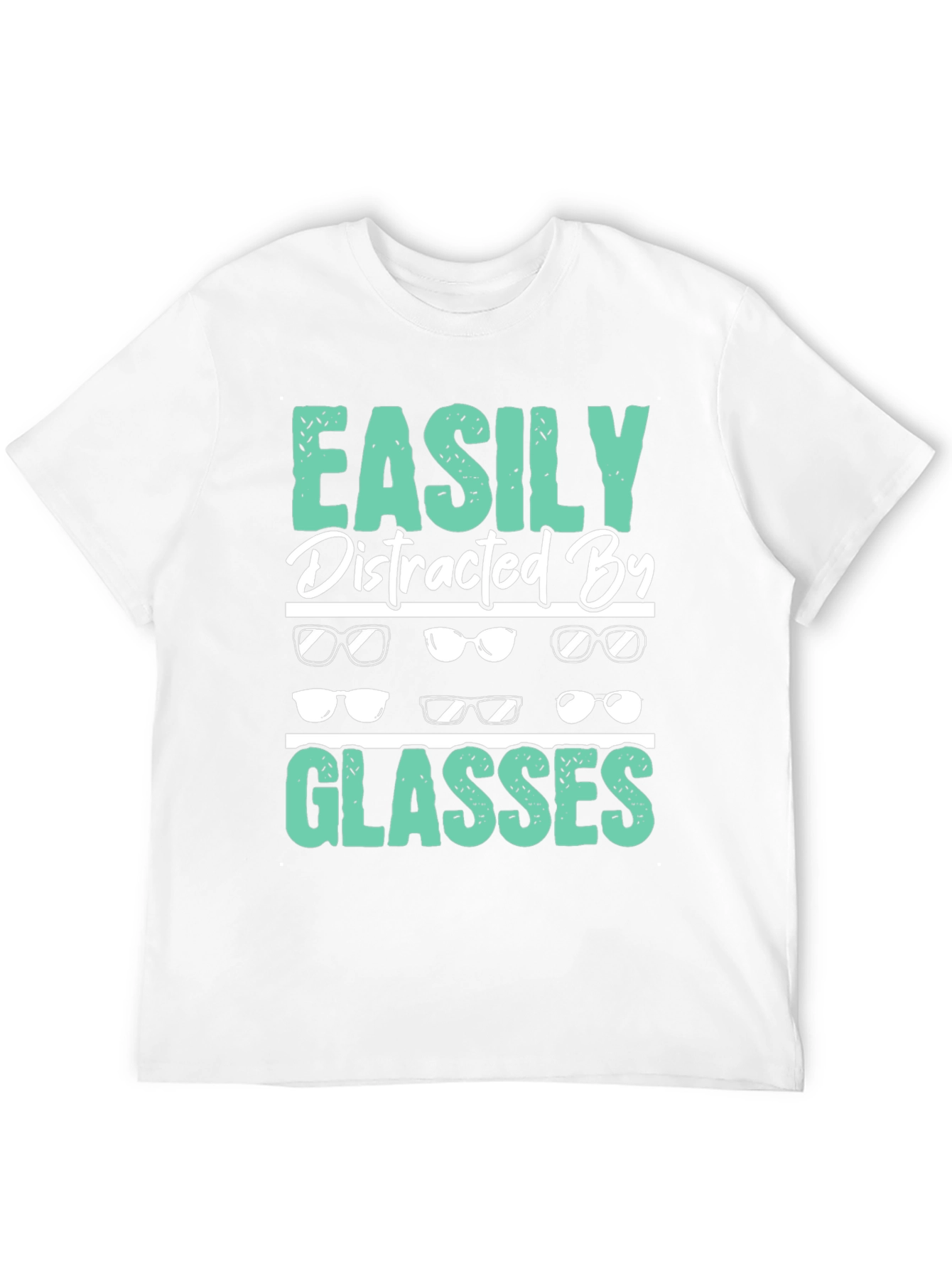 Black Easily Distracted By Glasses T-Shirt view 12