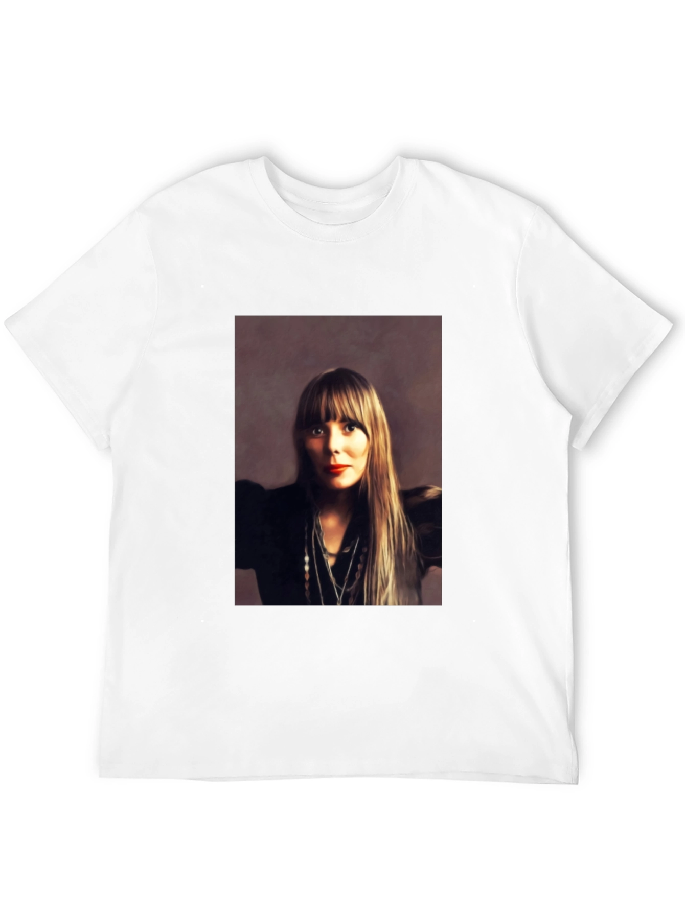 Black Joni Mitchell Portrait Black T-Shirt view 12