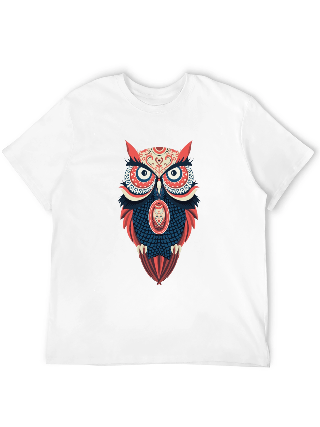 Black Owl Graphic Print Men's Black T-Shirt view 12