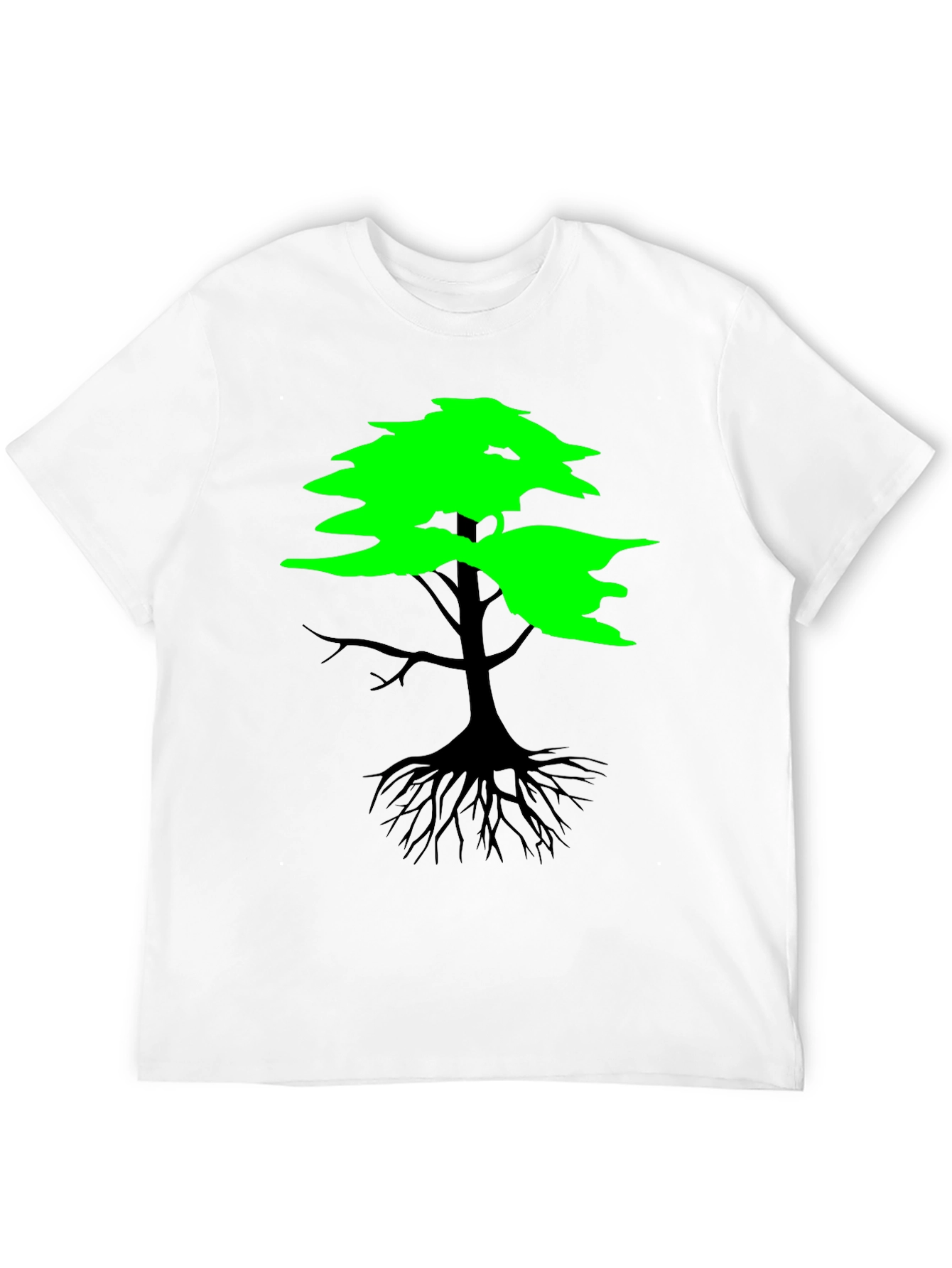Black Nature Inspired Tree Graphic T-Shirt view 12