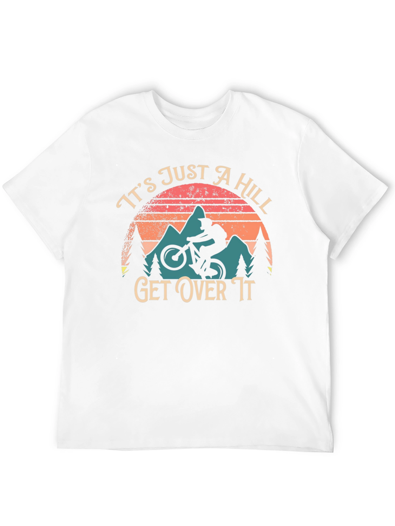 Black It's Just a Hill Get Over It Biker T-Shirt view 12