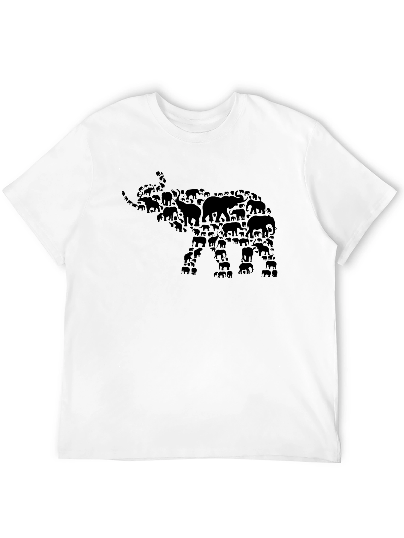 Black Elephant Silhouette Graphic Tee - Black view 12