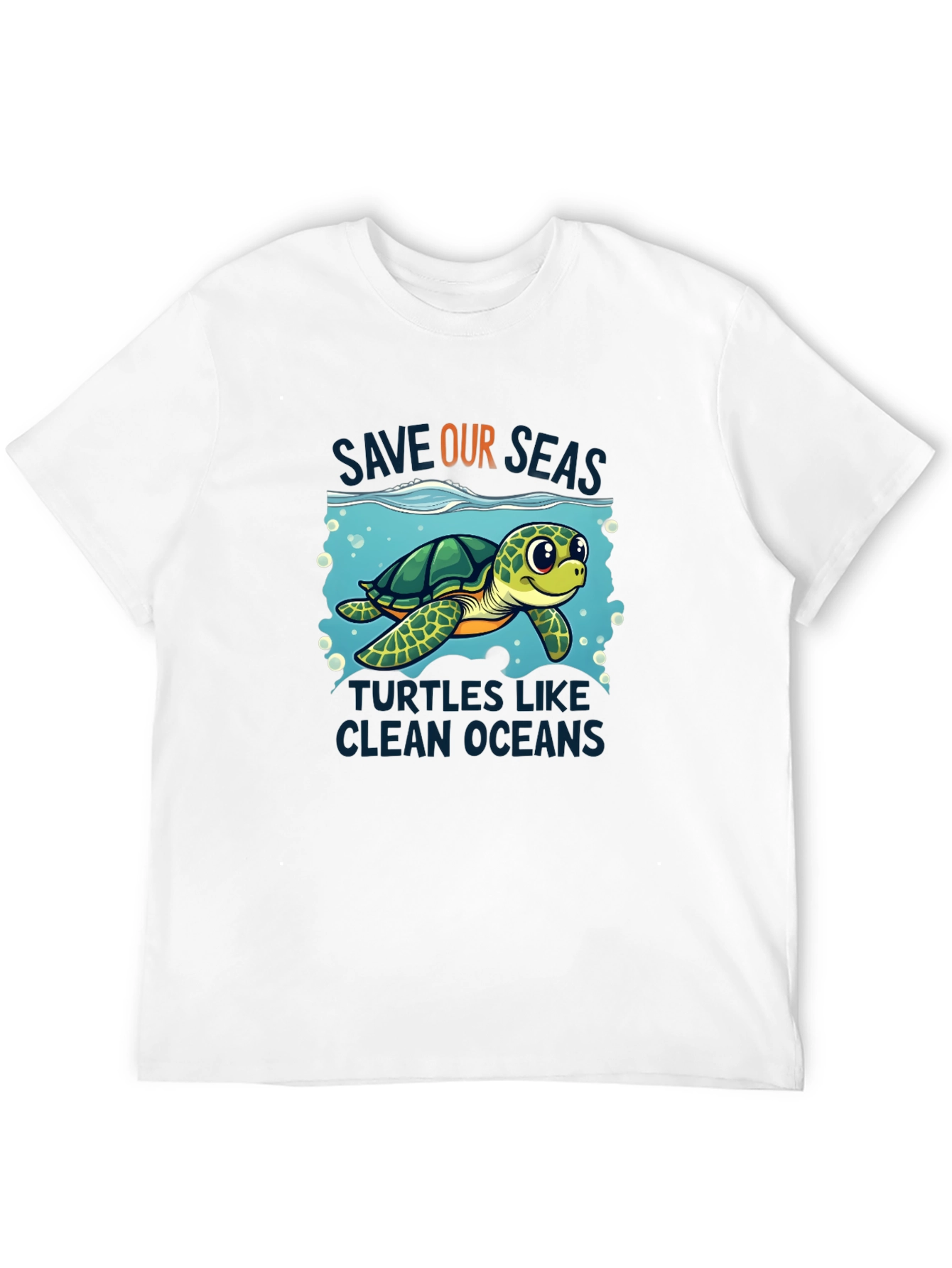 Black Save Our Seas Turtle Graphic Tee - Black view 12