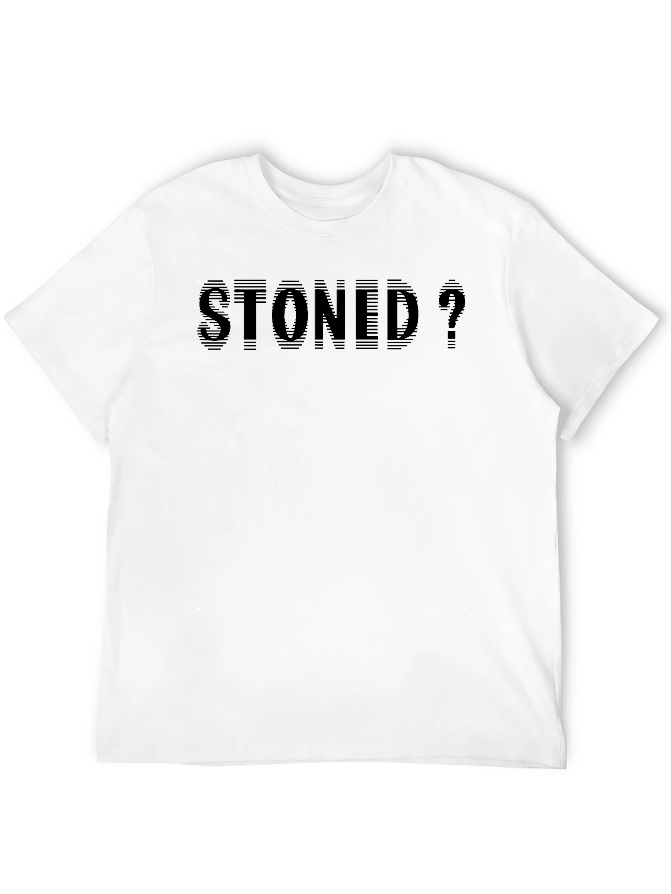 Black Stoned? Graphic T-Shirt - Black Crew Neck view 12