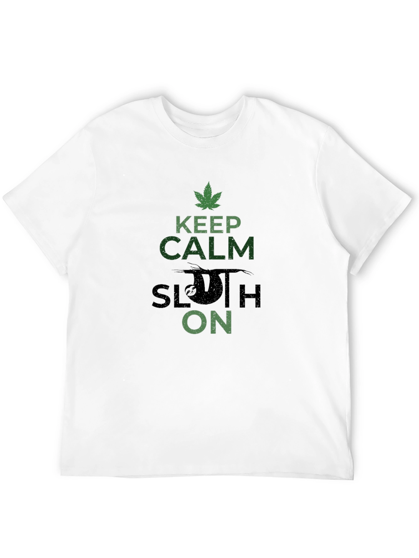 Black Keep Calm Sloth On T-Shirt - Relaxed Fit view 12