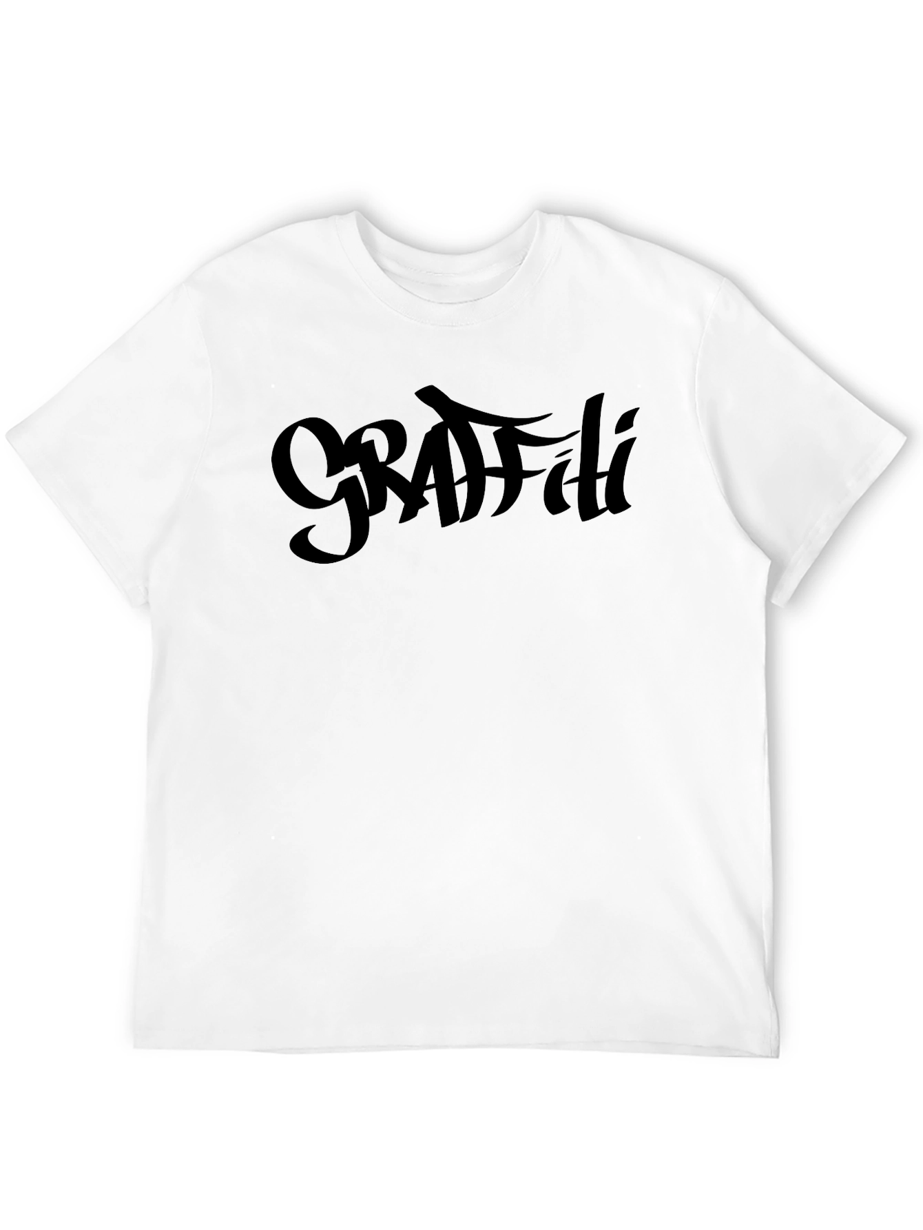 Black Grafiti Style T-Shirt - Bold Black Design view 12