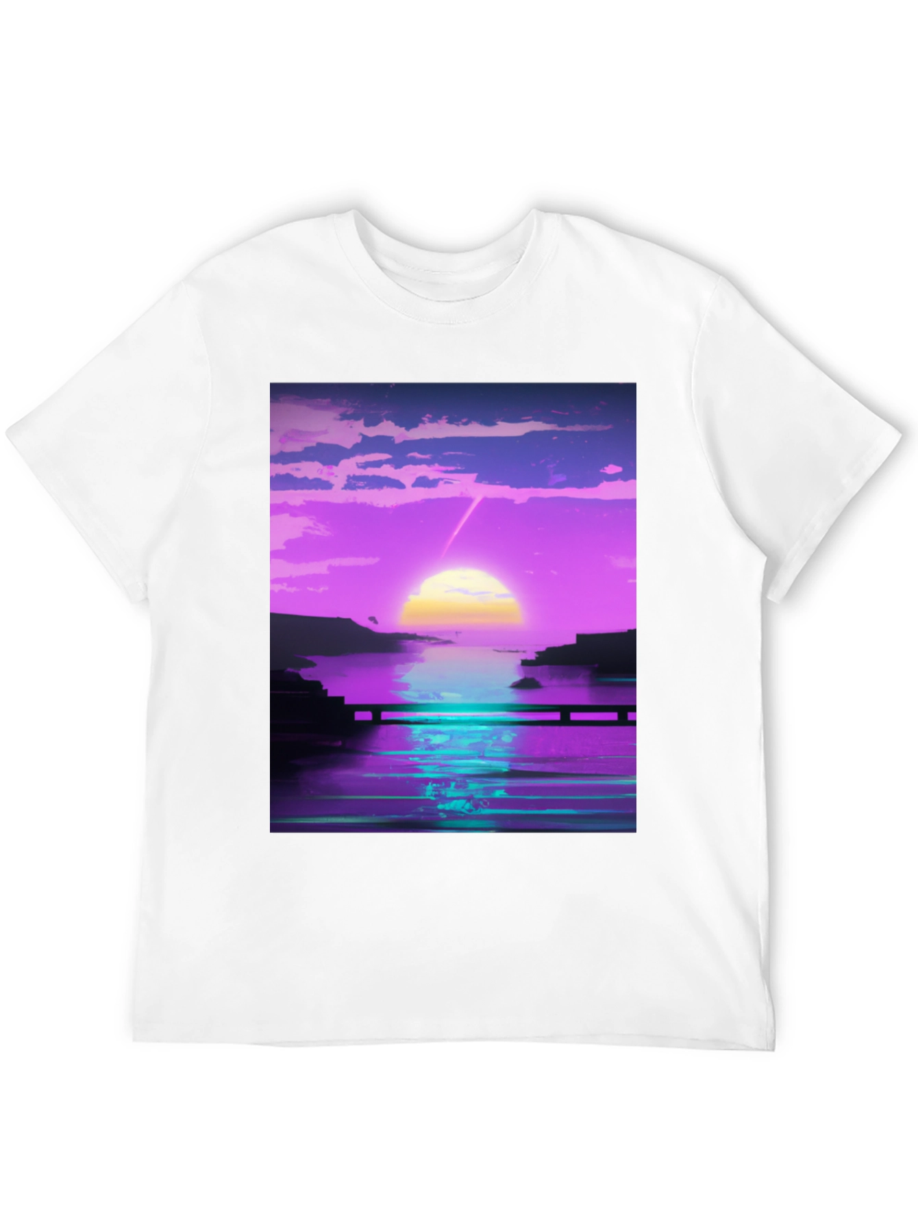 Black Vaporwave Sunset Graphic Tee - Retro Style view 12