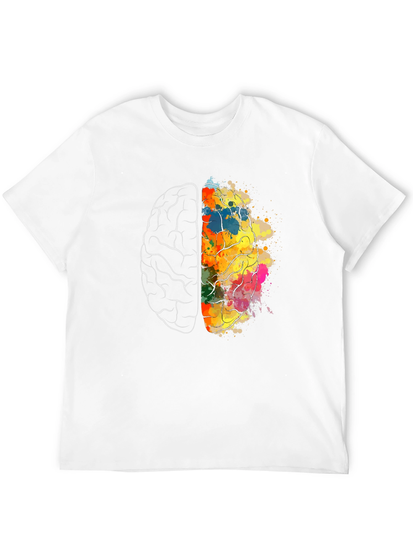 Black Brain Art Graphic T-Shirt - Creative Mind Tee view 12