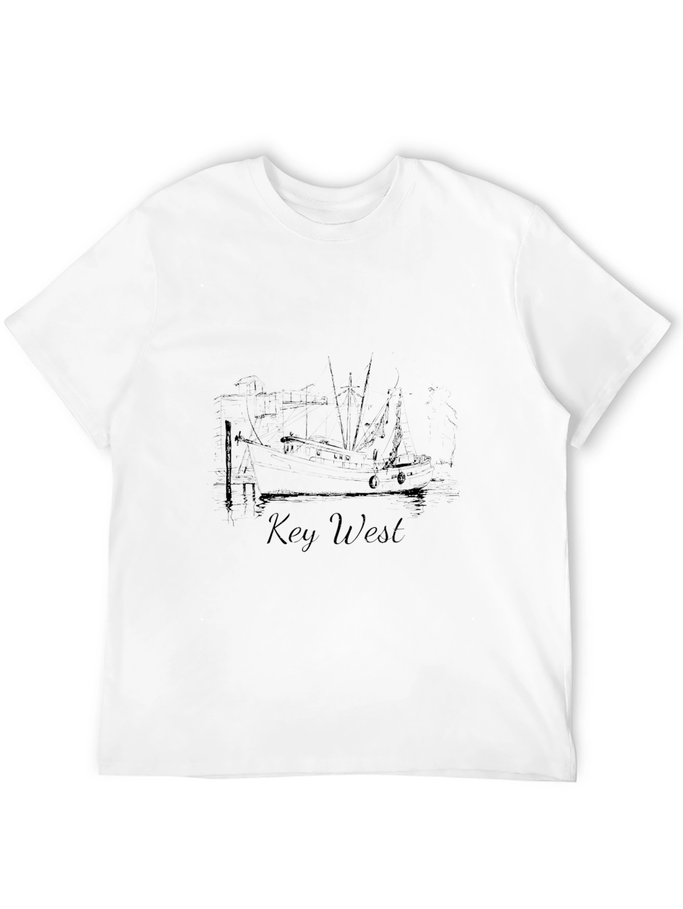 Black Key West Boat Graphic Tee - Black view 12