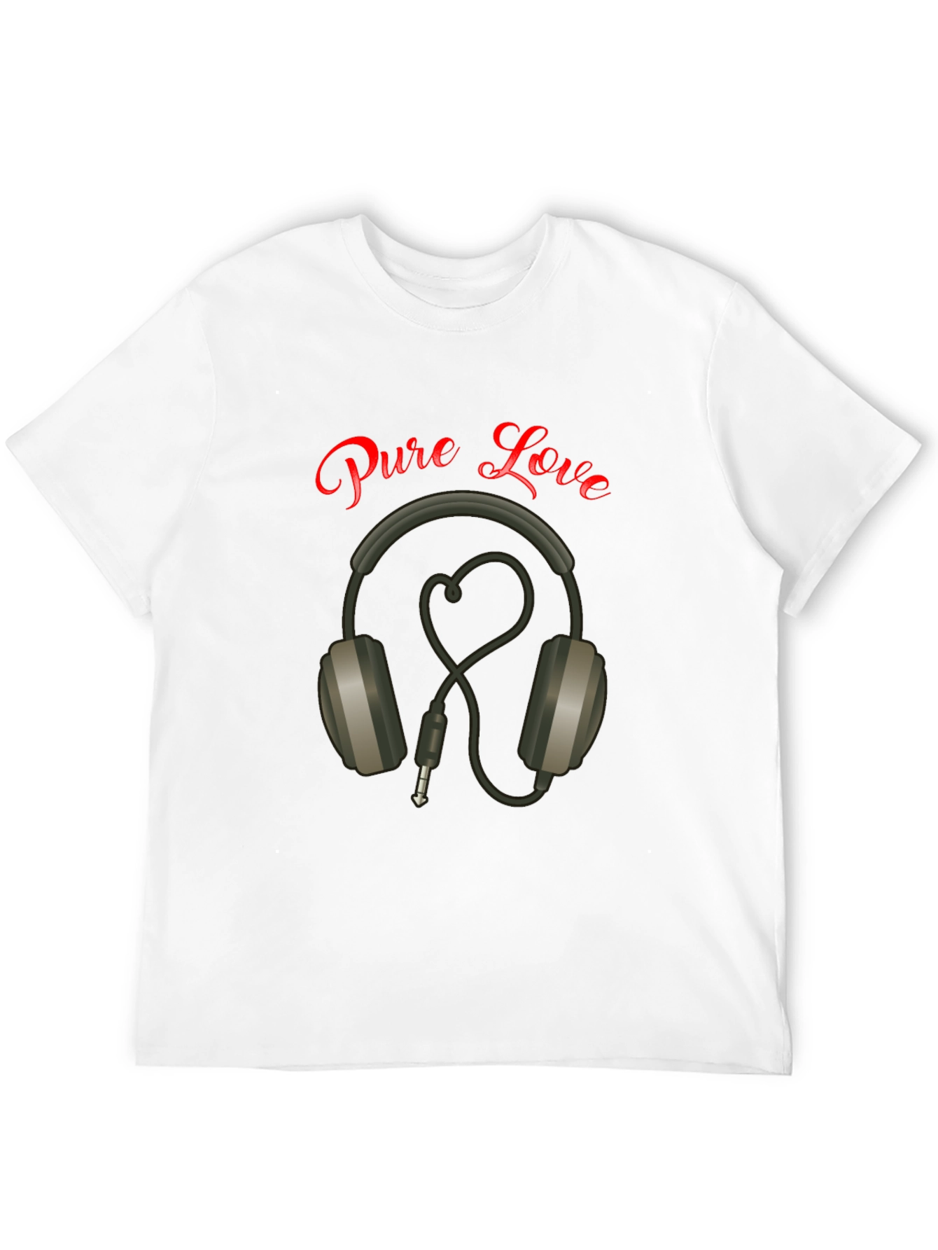 Black Pure Love Headphones Graphic Tee view 12