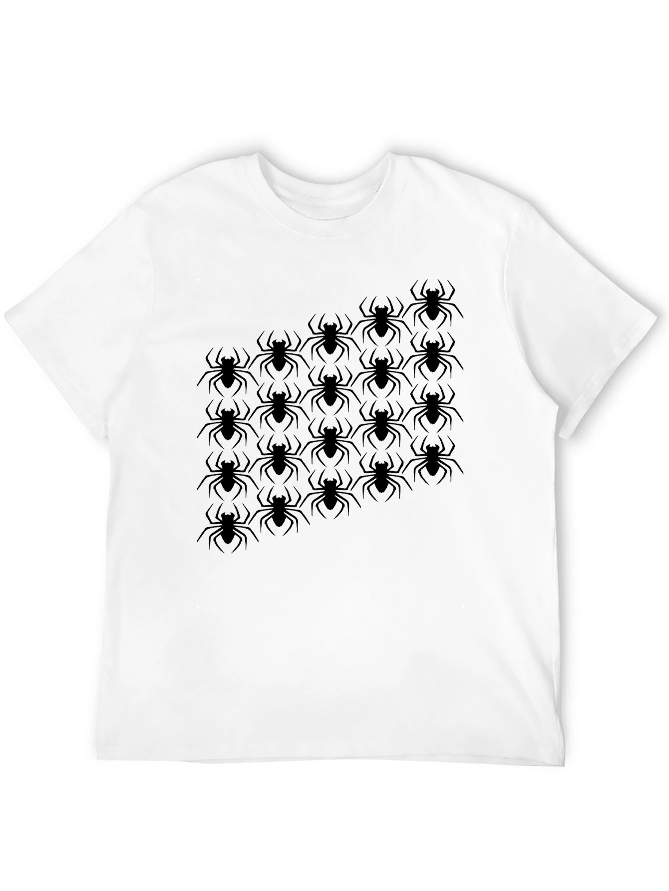 Black Spider Graphic Tee - Black Short Sleeve Cotton T-Shirt view 12