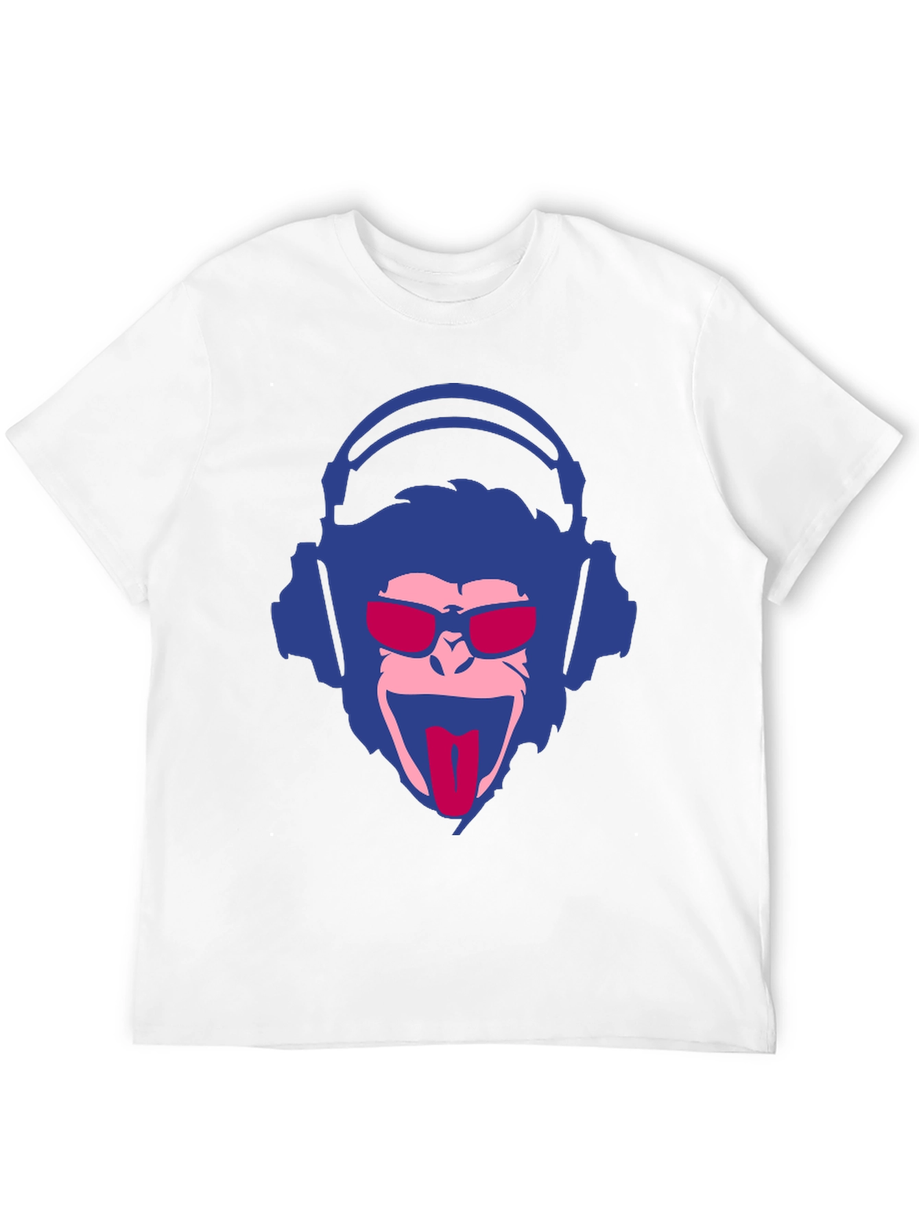 Black Cool Monkey Graphic Tee - Funny DJ Monkey T-Shirt view 12