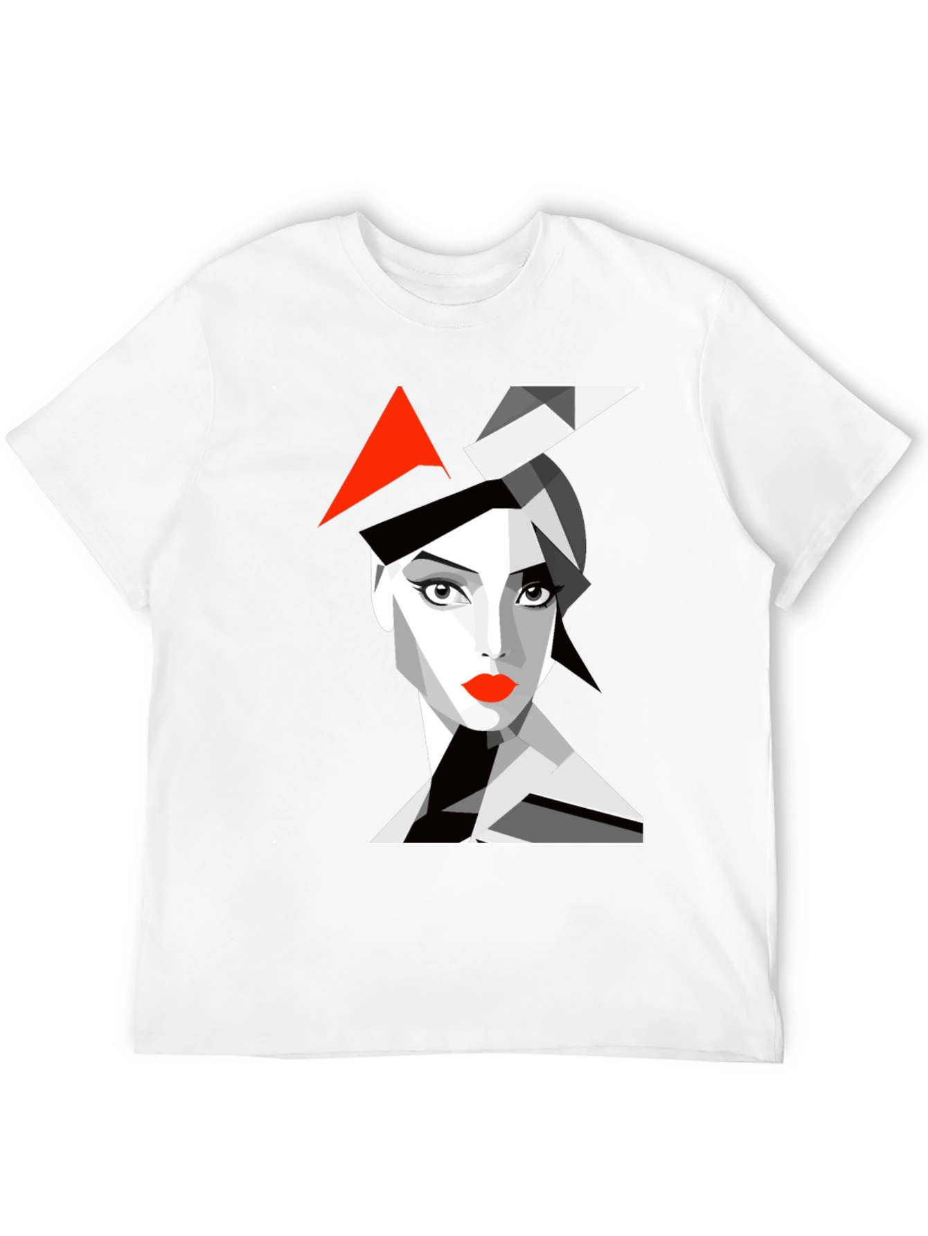 Black Abstract Woman Graphic Black T-Shirt view 12