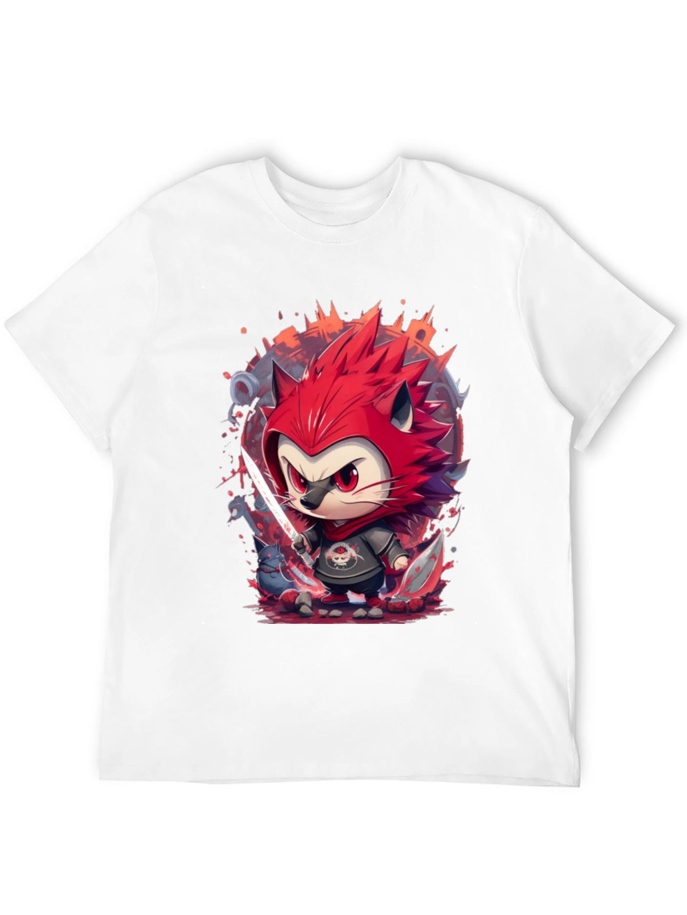 Black Ninja Cat Graphic Tee view 12