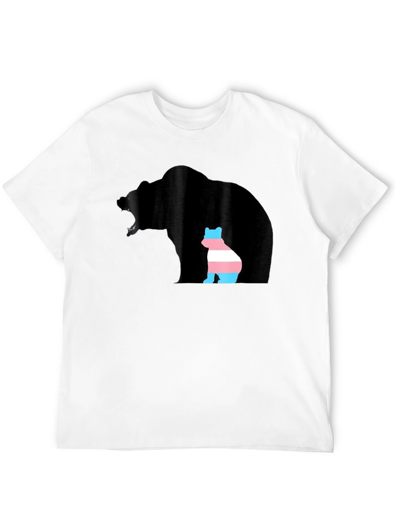 Black Transgender Pride Bear Graphic T-Shirt view 12