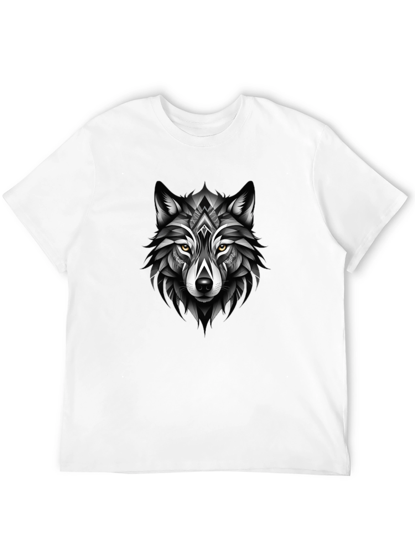 Black Black Wolf Graphic Tee - Modern Animal Design view 12