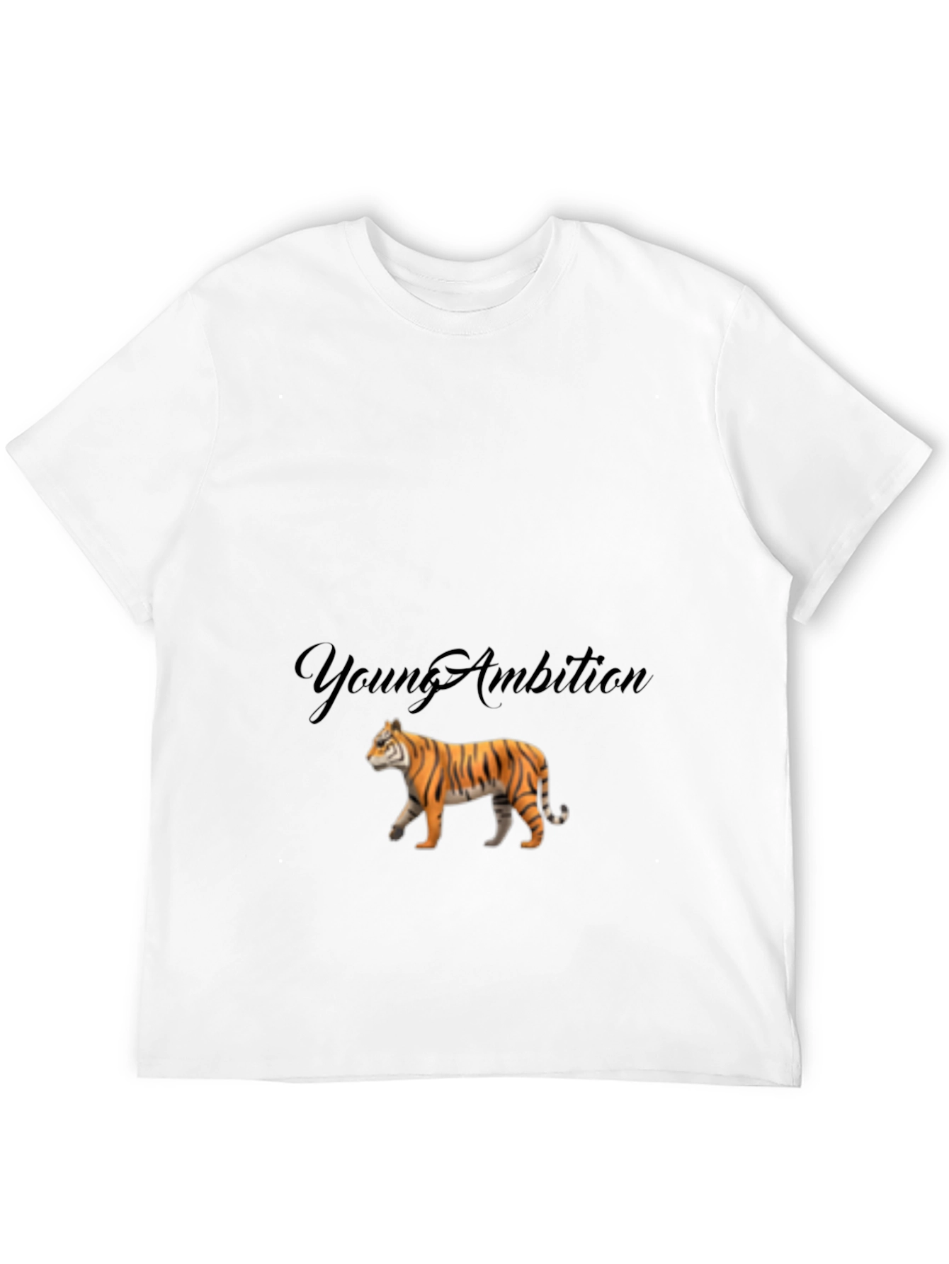 Black Young Ambition Tiger Graphic Black T-Shirt view 12