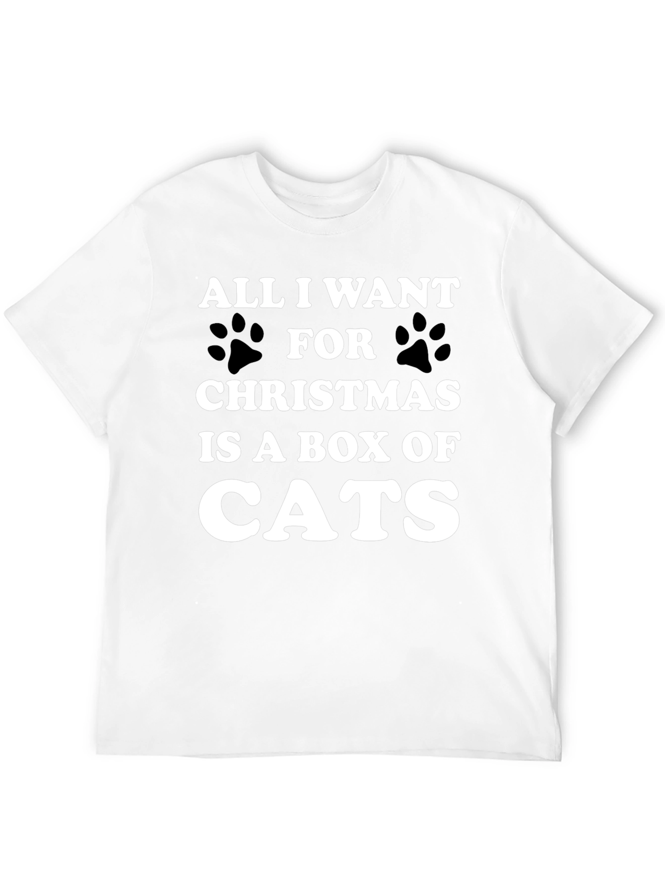 Black Funny Christmas Cat T-Shirt - Box of Cats Wish view 12