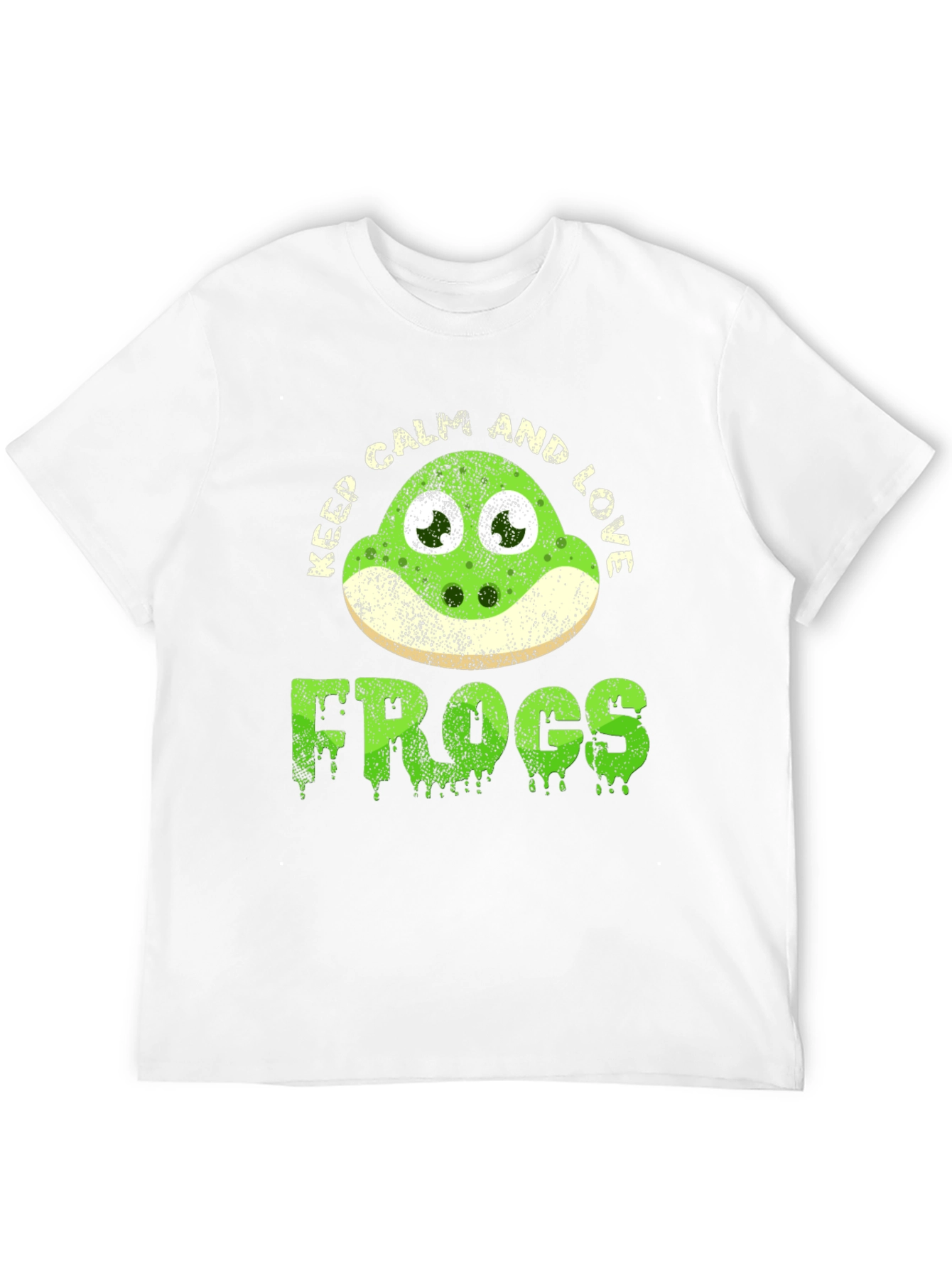 Black Keep Calm and Love Frogs Funny T-Shirt view 12
