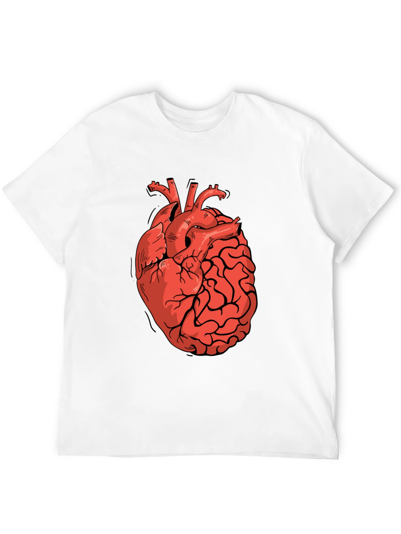 Black Heart-Brain Graphic Tee - Stylish Black T-Shirt view 12