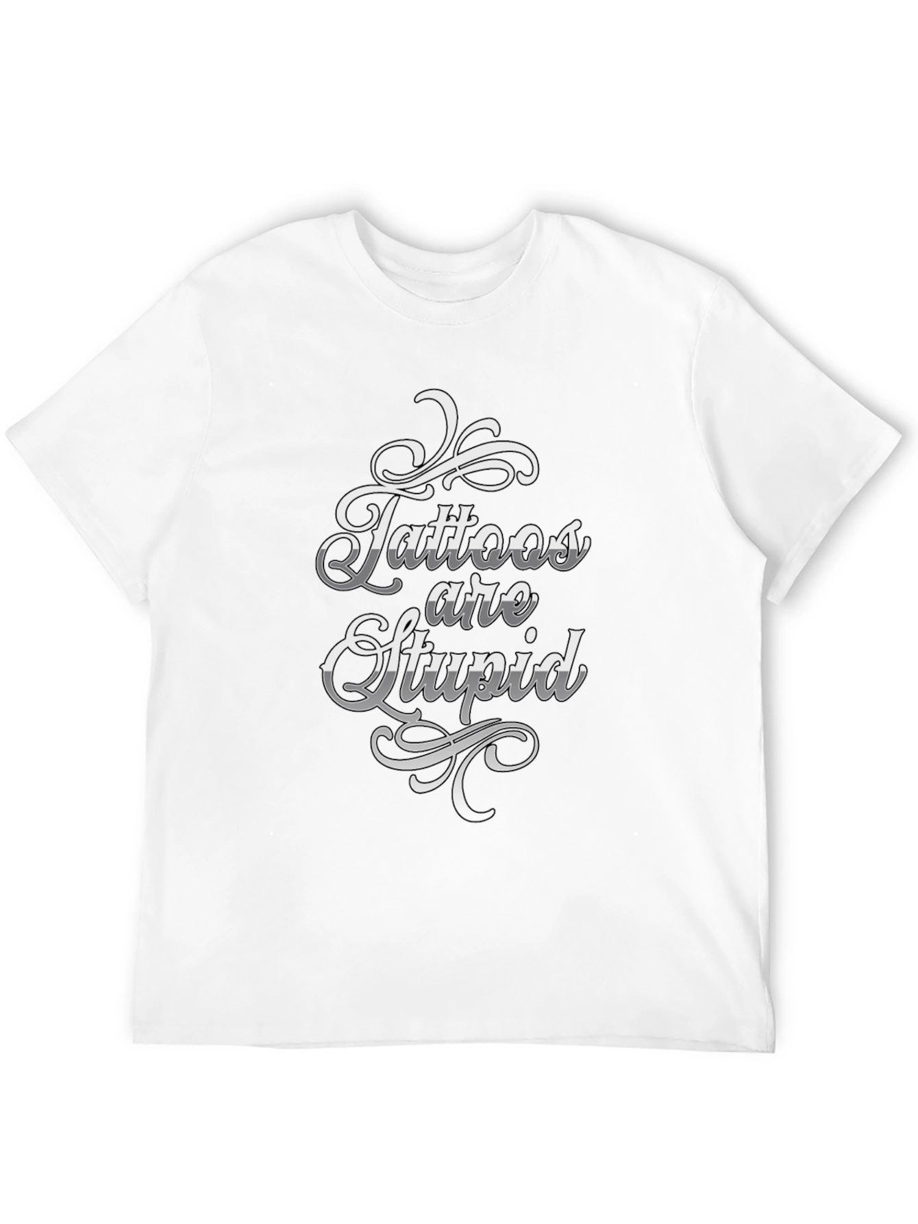 Black Tattoos are Stupid Graphic T-Shirt - Novelty Tee view 12