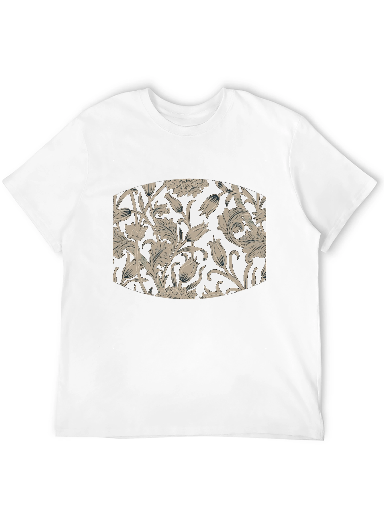 Black Floral Pattern T-Shirt - Black view 12