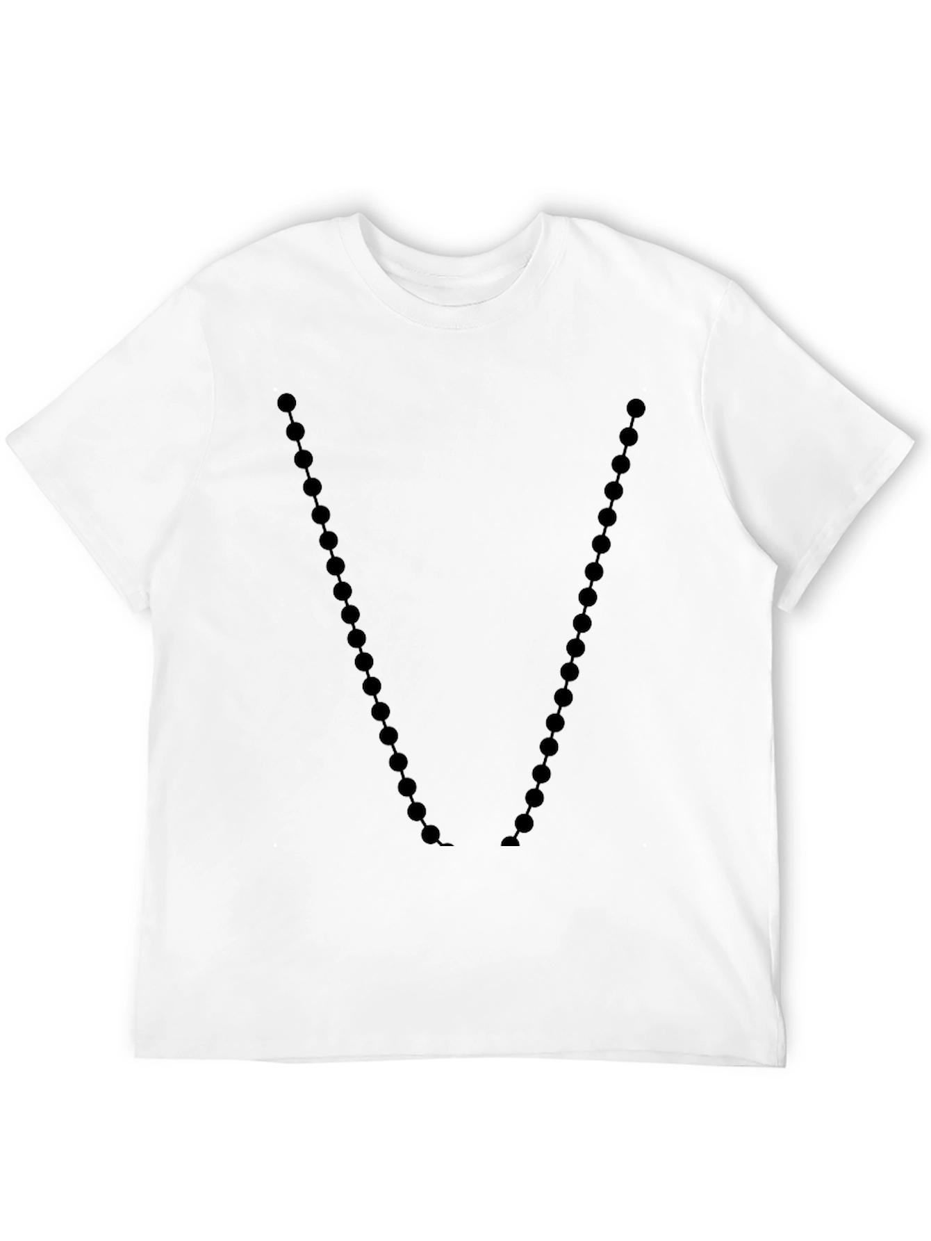 Black Men's Black Graphic Tee - Beaded V Design view 12
