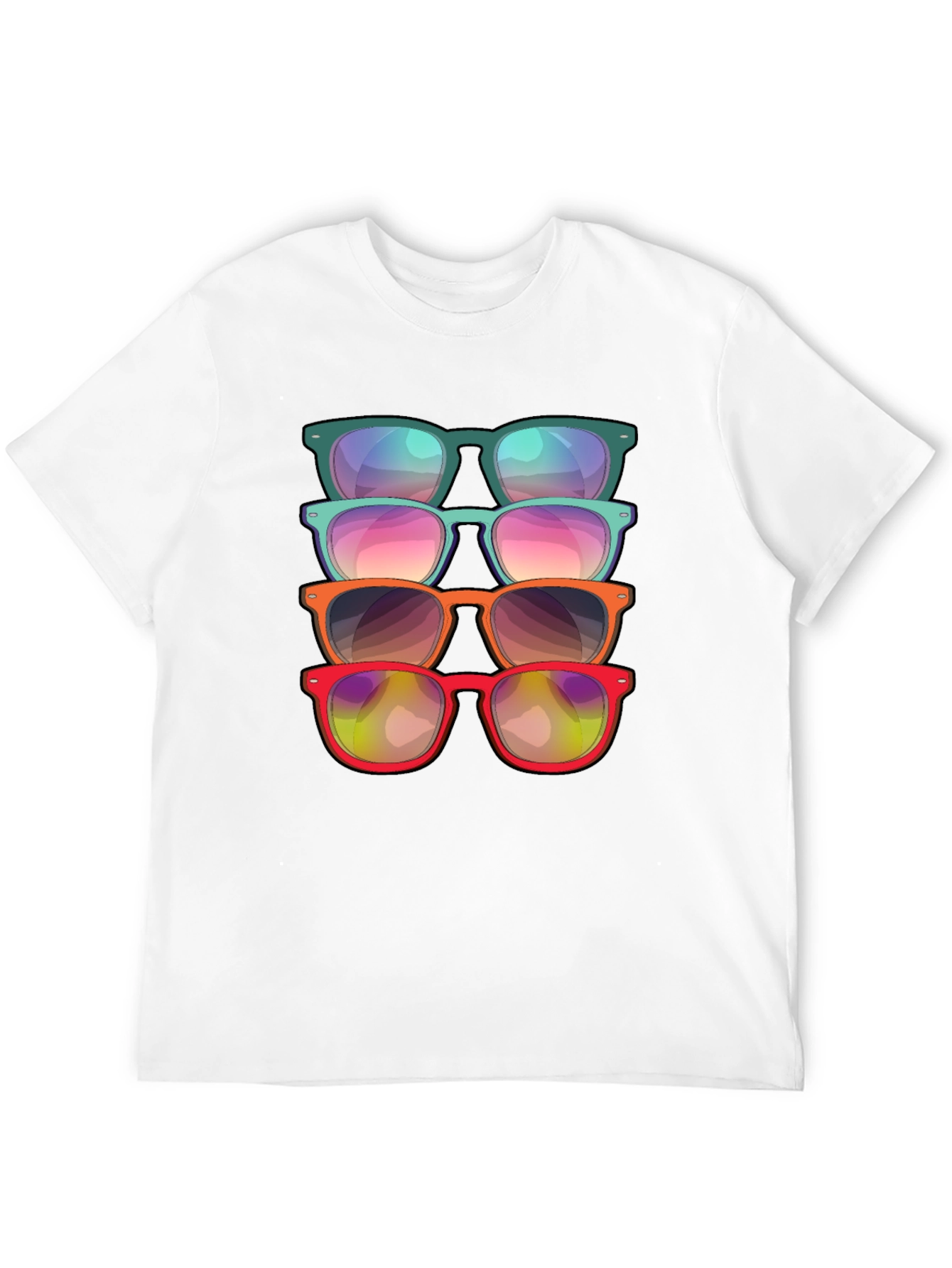 Black Sunglasses Stack Graphic Tee - Cool Casual Style view 12