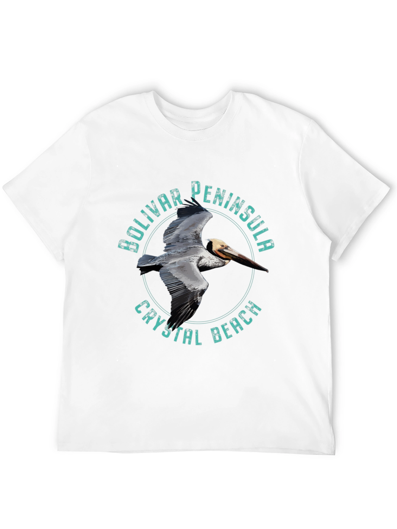 Black Bolivar Peninsula Crystal Beach Pelican Graphic Tee view 12