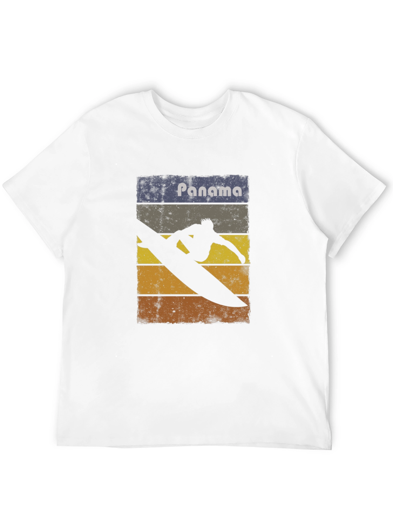 Black Panama Surfing Retro T-Shirt view 12