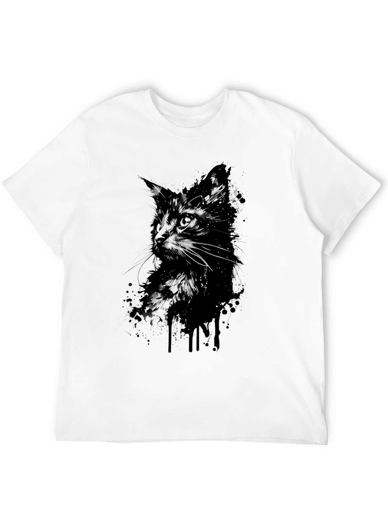 Black Black Cat Silhouette Graphic T-Shirt - Mens view 12