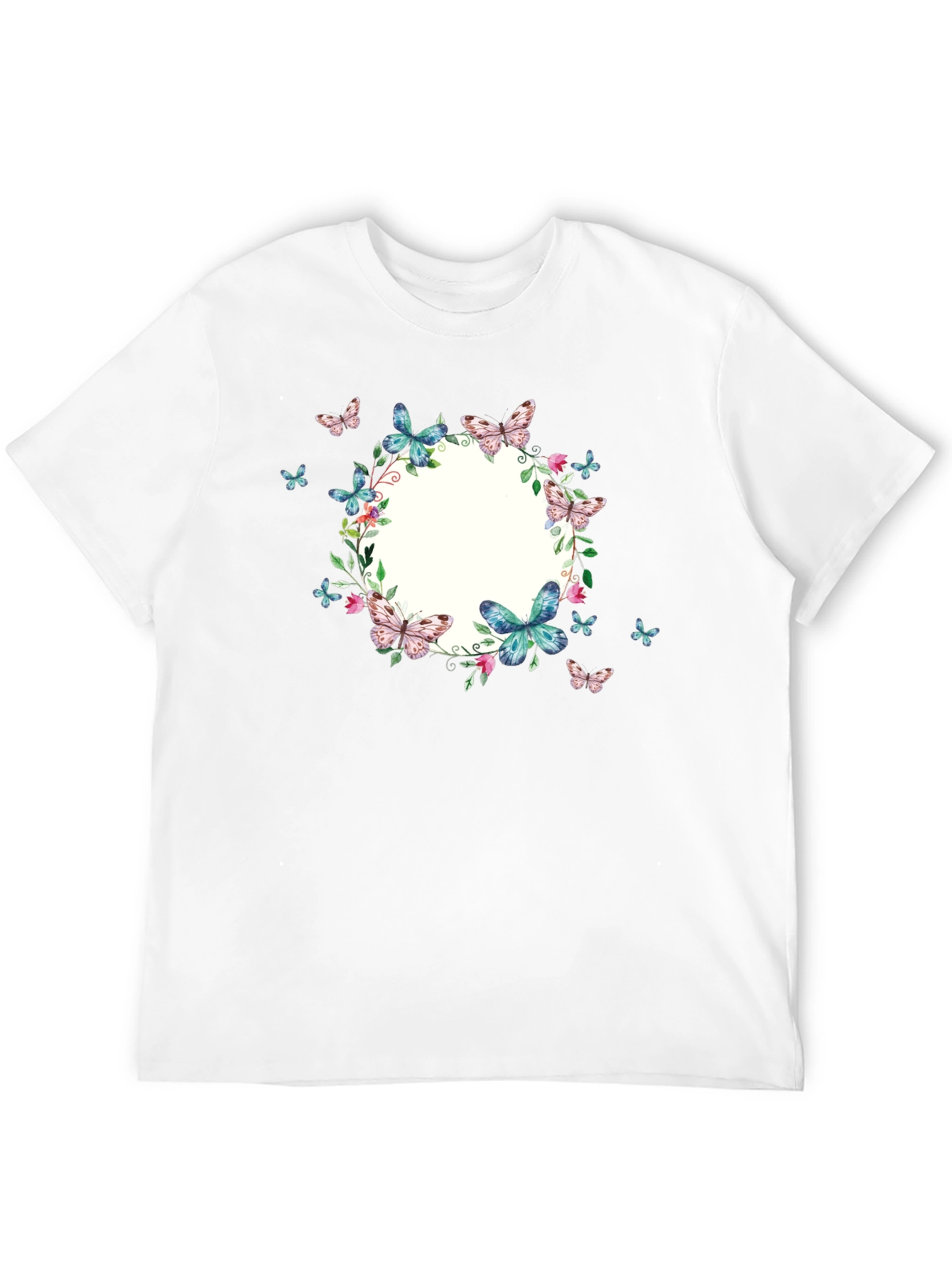 Black Butterfly Wreath Graphic Black T-Shirt view 12