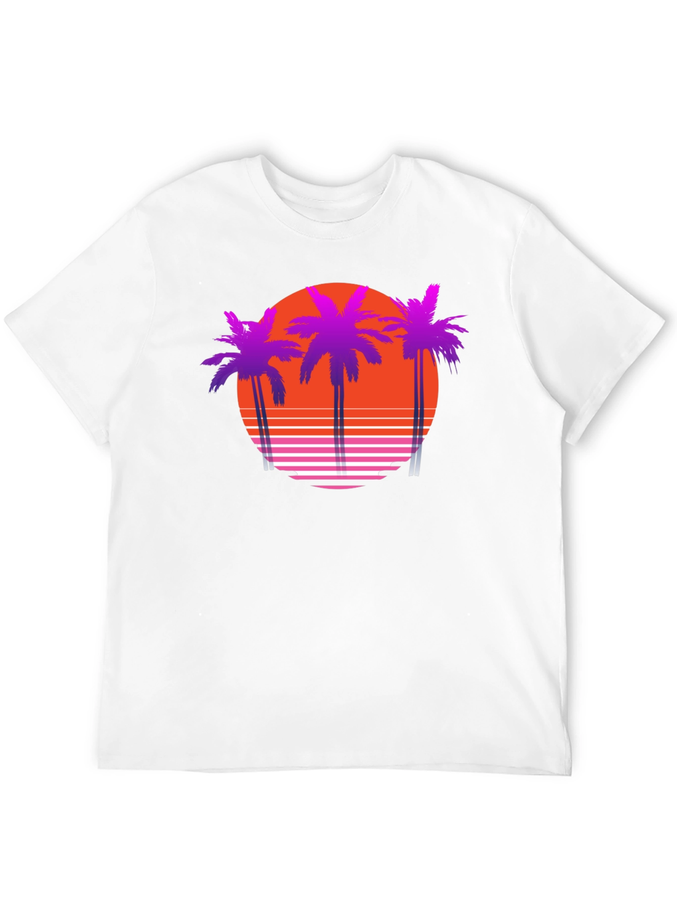 Black Retro Sunset Palm Tree T-Shirt view 12