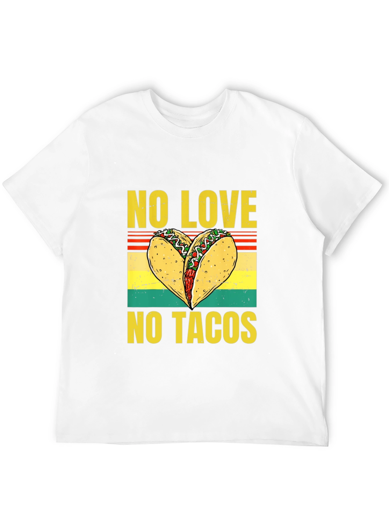Black No Love, No Tacos Graphic T-Shirt view 12